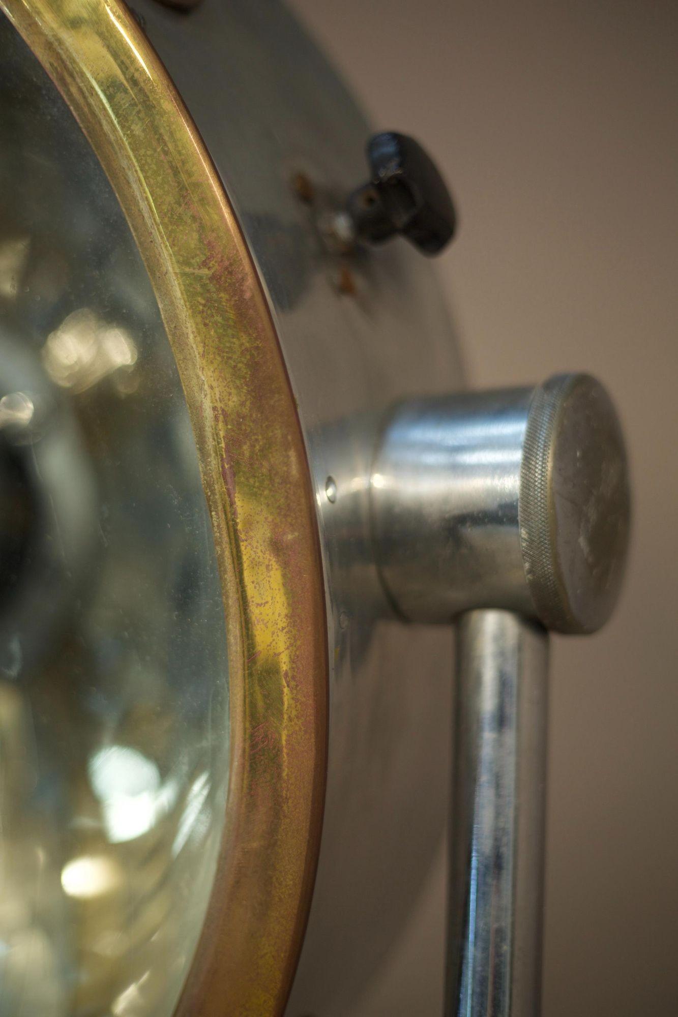 20th Century Chrome and Brass Medical Floor Lamp For Sale 1