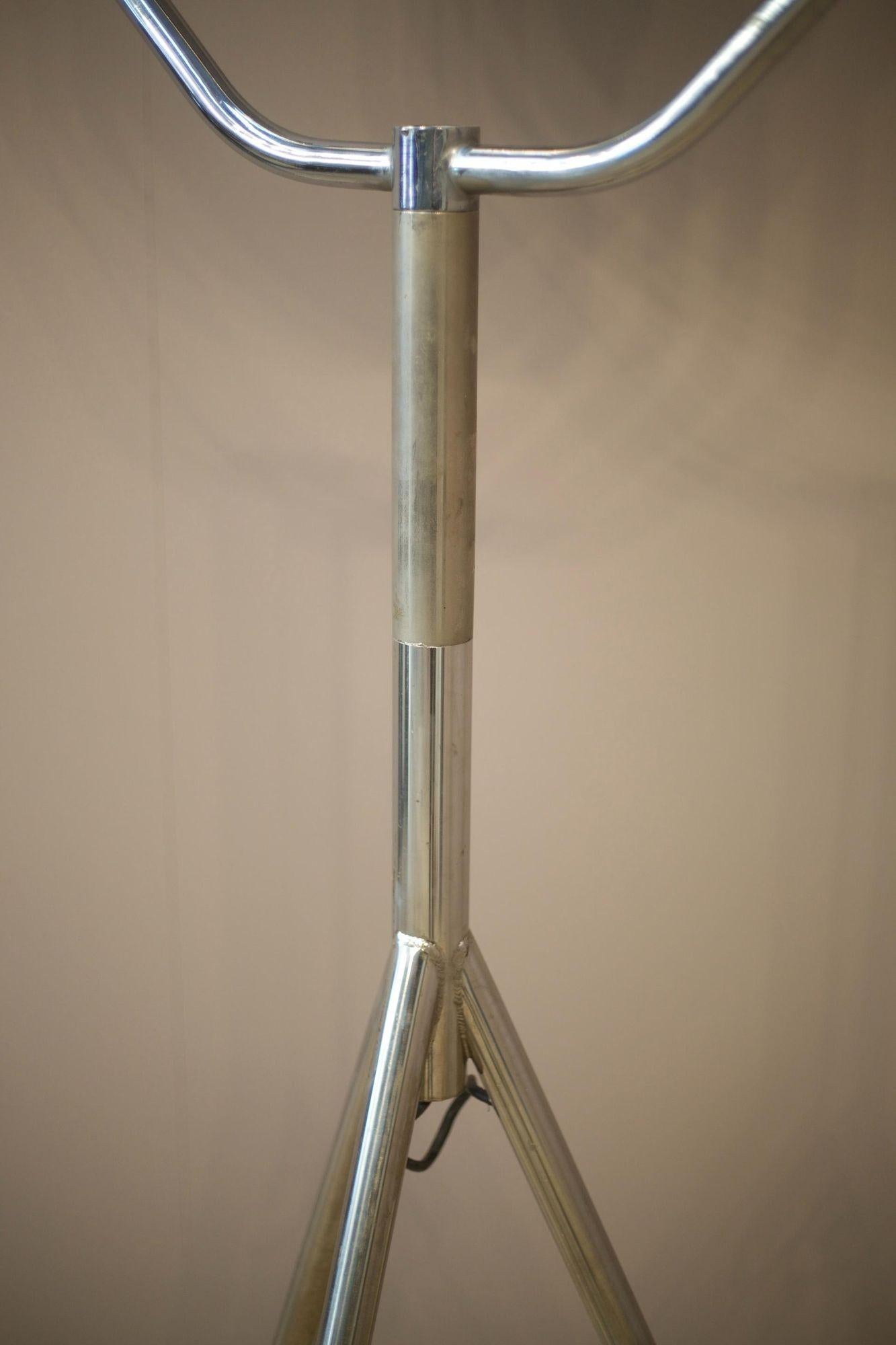 20th Century Chrome and Brass Medical Floor Lamp For Sale 2