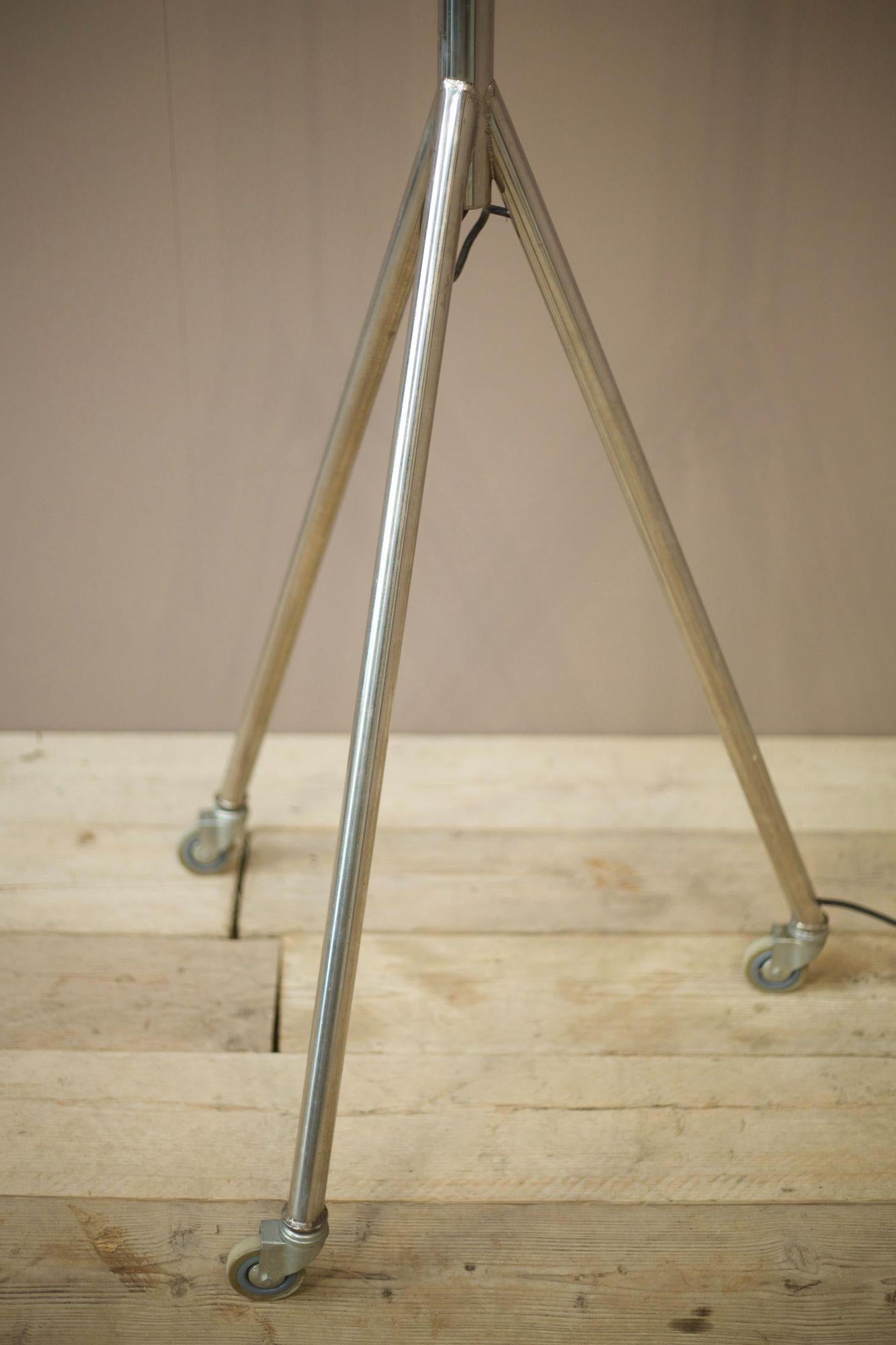 20th Century Chrome and Brass Medical Floor Lamp For Sale 3