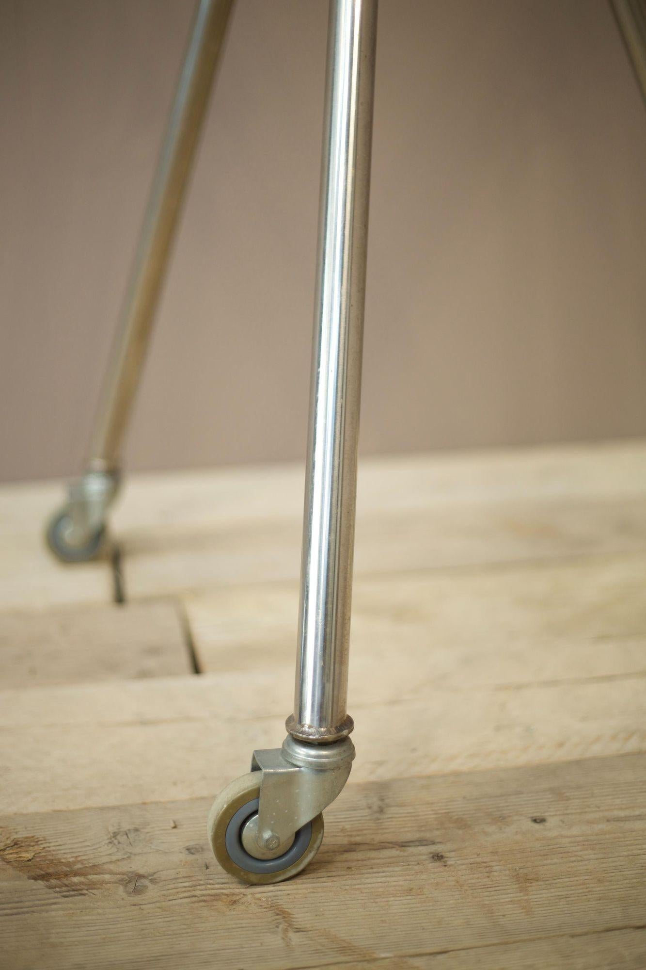 20th Century Chrome and Brass Medical Floor Lamp For Sale 4