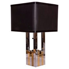 20th century chrome and brass table lamp by Willy Rizzo for Lumia