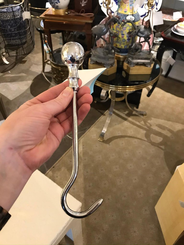 20th Century Chrome Fireplace Damper Pull, Marked at 1stDibs