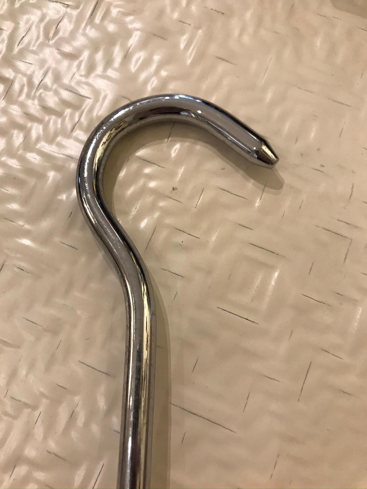 20th Century Chrome Fireplace Damper Pull, Marked 2