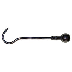 20th Century Chrome Fireplace Damper Pull, Marked