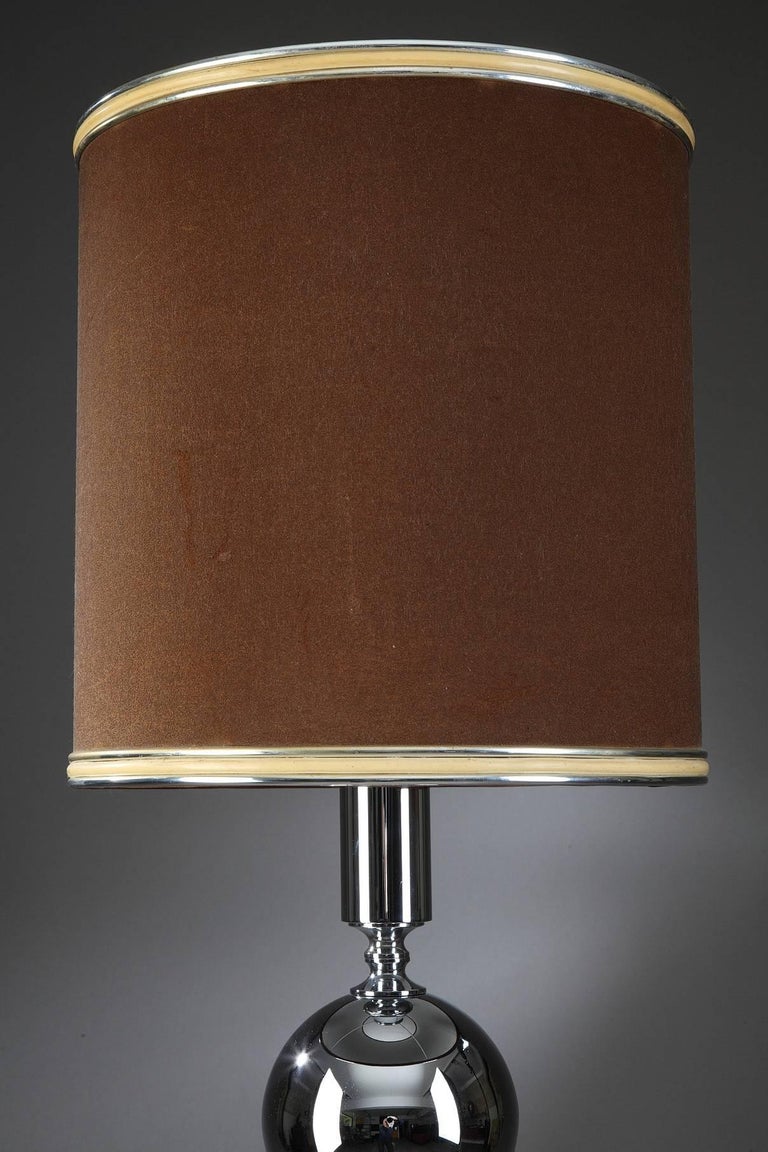 20th Century Chrome-Plated Metal Lamp in Charles House Style In Good Condition For Sale In Paris, FR
