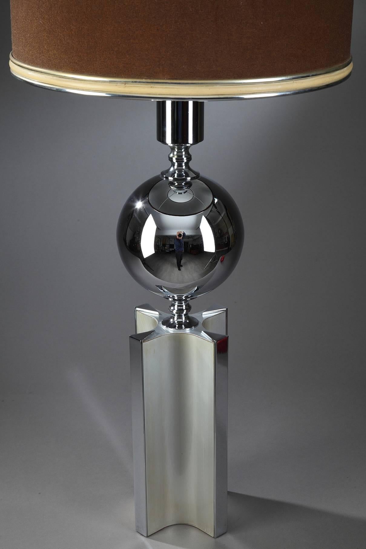 Late 20th Century 20th Century Chrome-Plated Metal Lamp in Charles House Style