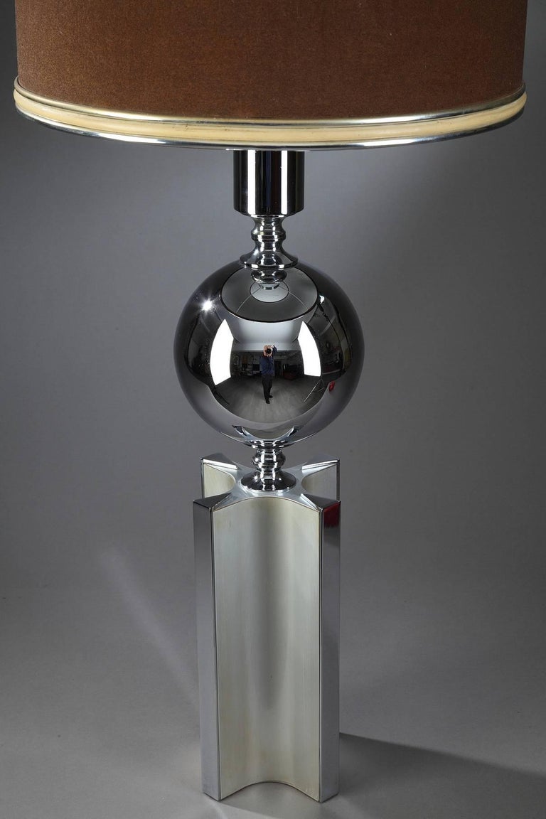 Late 20th Century 20th Century Chrome-Plated Metal Lamp in Charles House Style For Sale