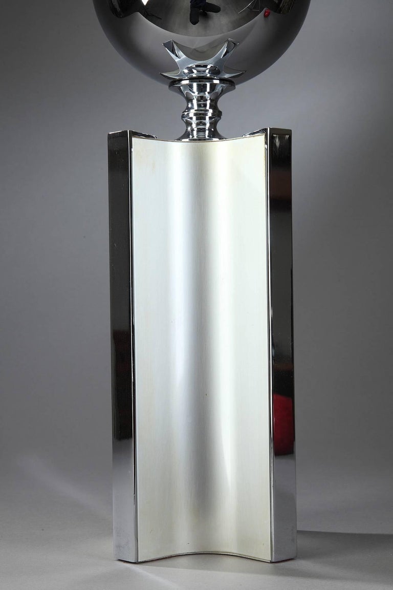 20th Century Chrome-Plated Metal Lamp in Charles House Style For Sale 1