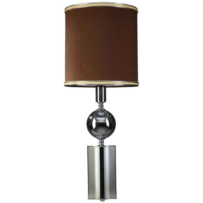 20th Century Chrome-Plated Metal Lamp in Charles House Style For Sale