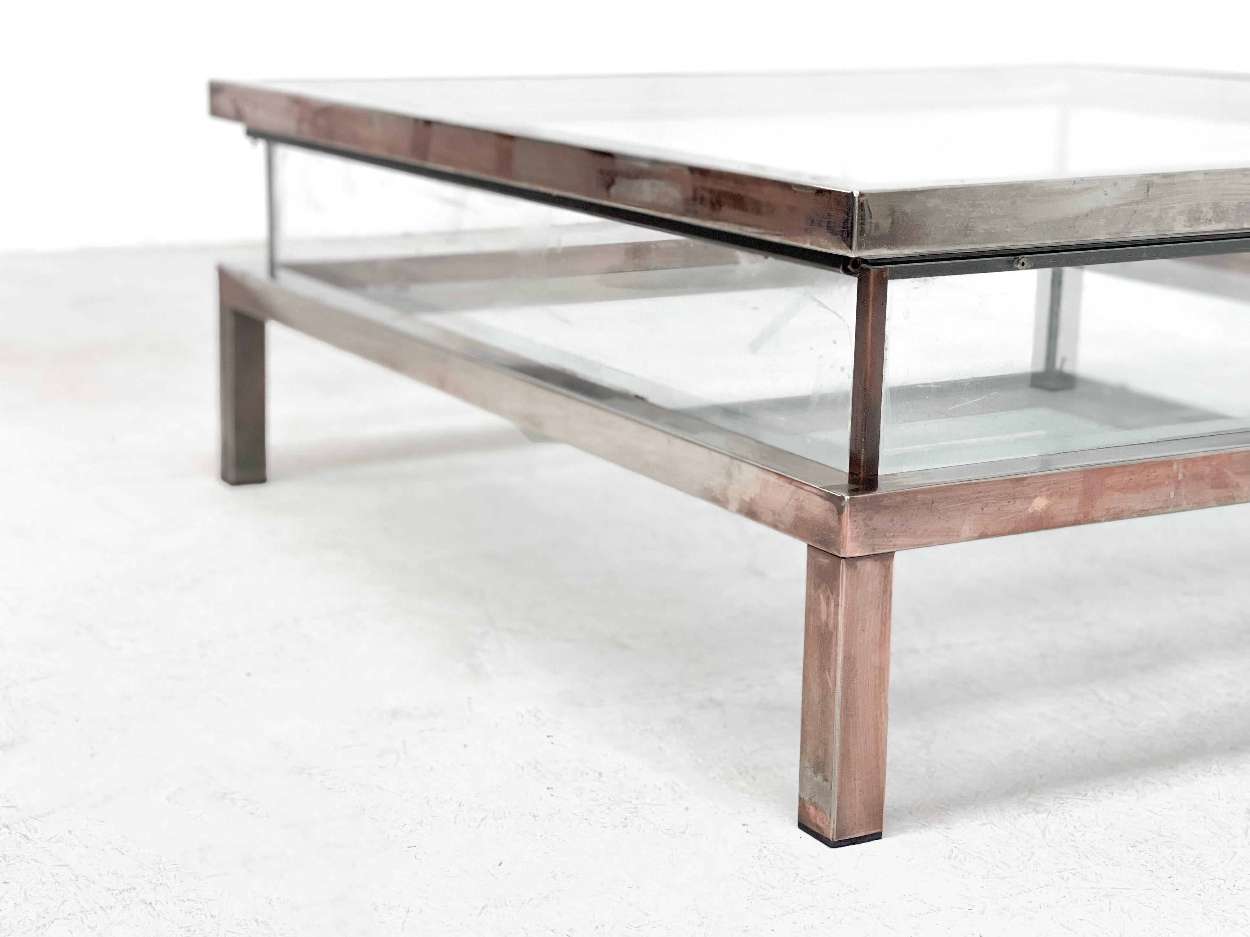 Late 20th Century 20th Century Chrome Sliding Table Attributed to Maison Jansen