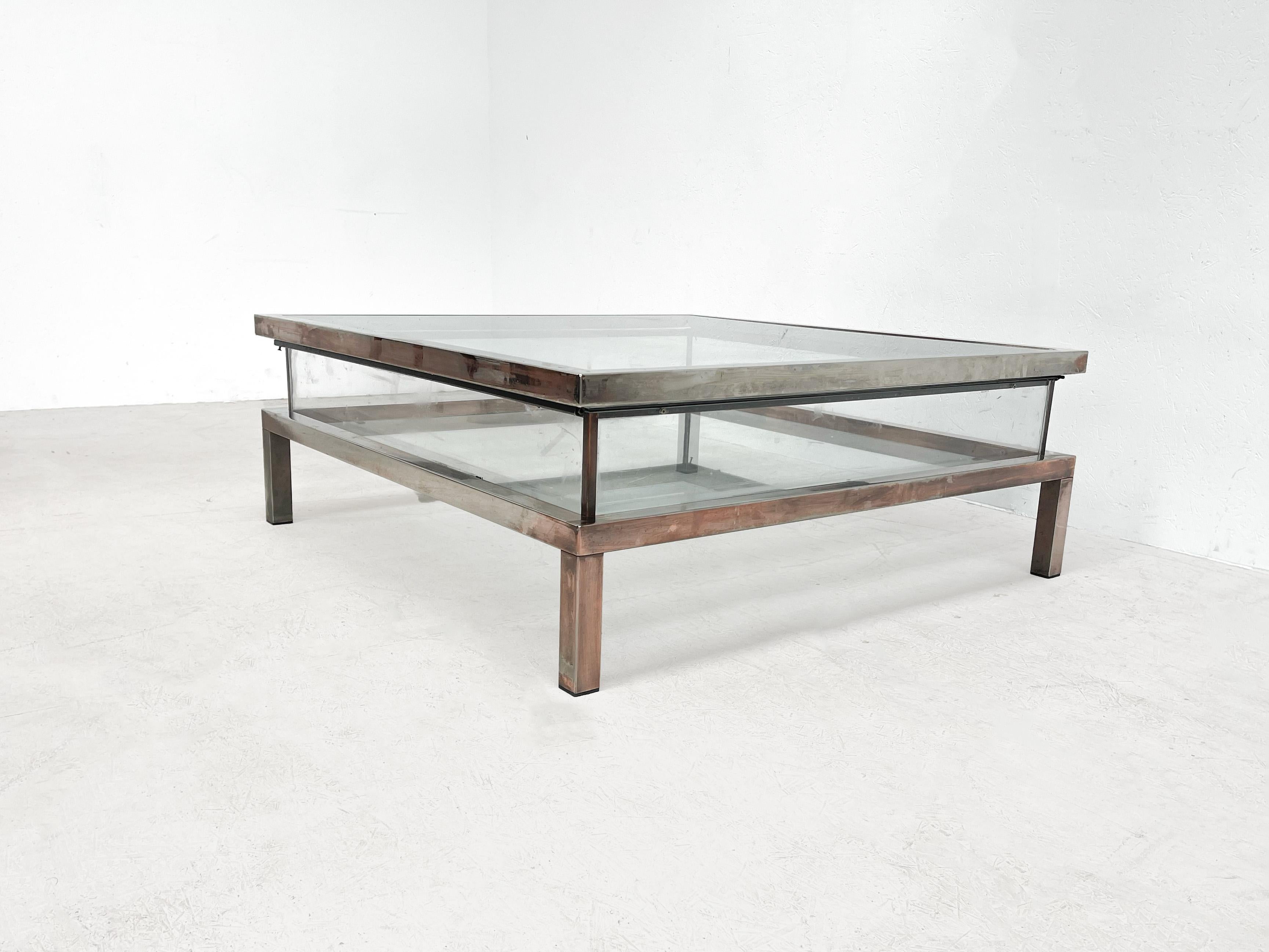 Steel 20th Century Chrome Sliding Table Attributed to Maison Jansen