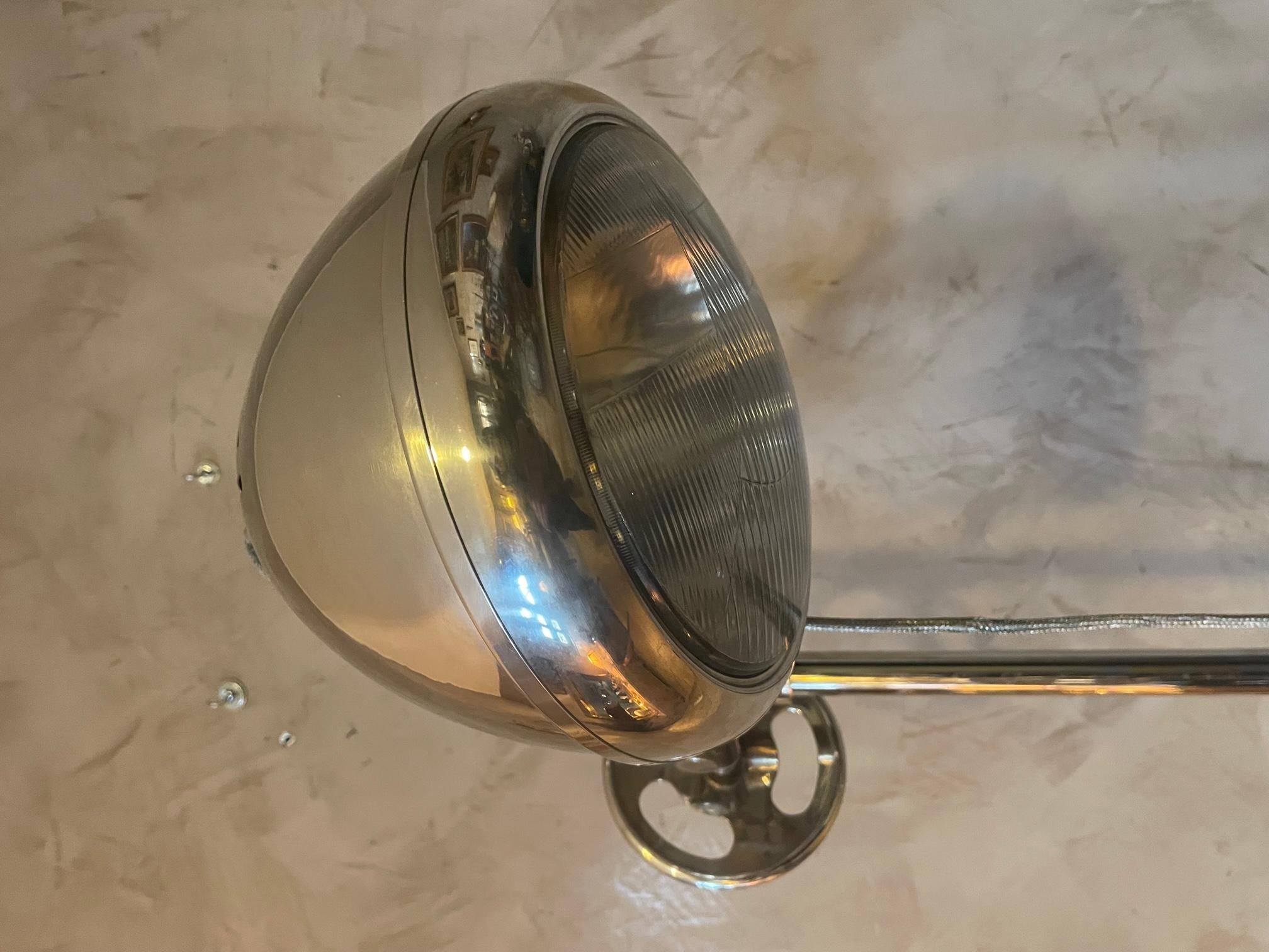 20th Century Chromed Metal Adjustable and Rolling Lamp Floor, 1950s 5