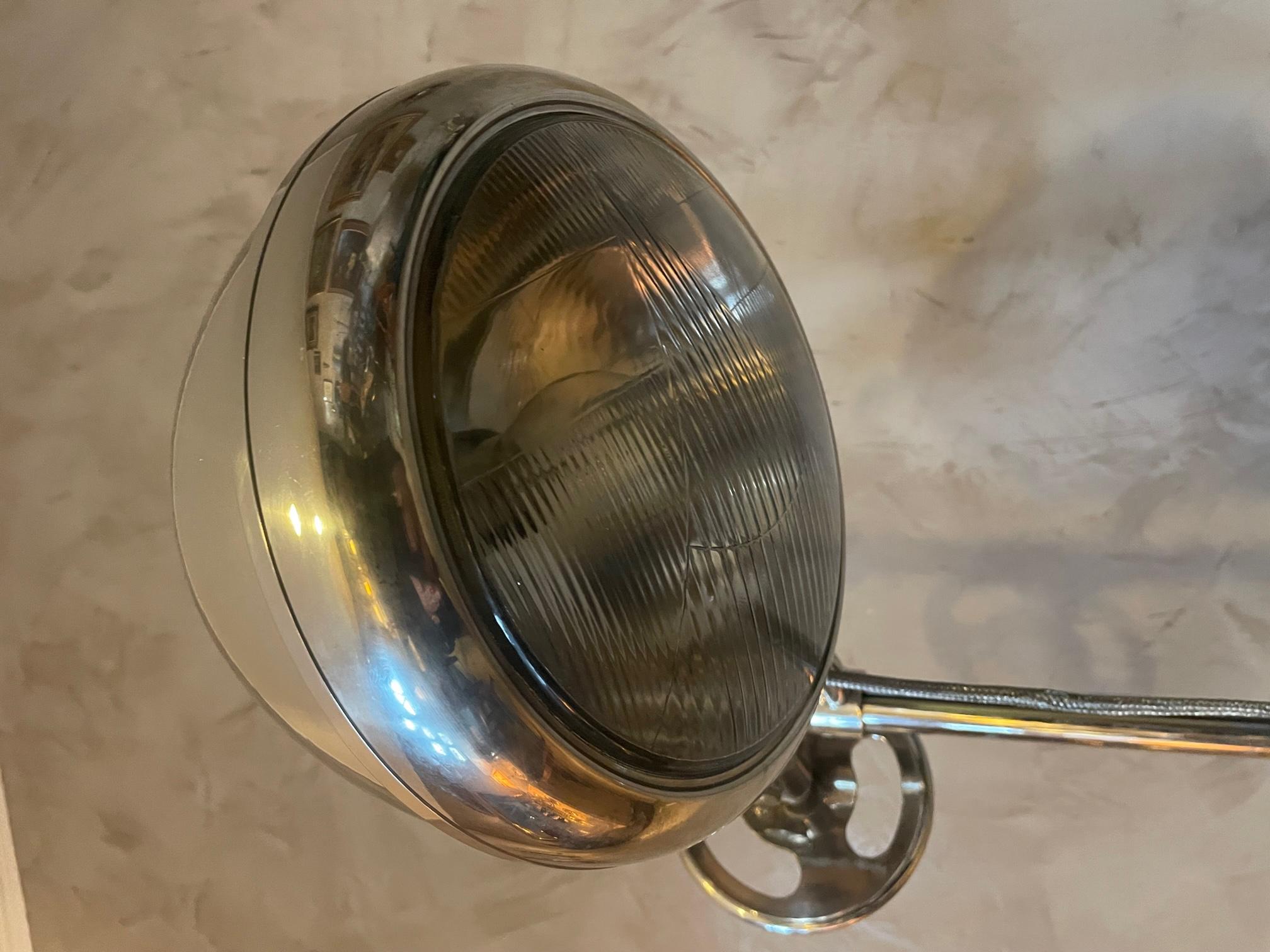 20th Century Chromed Metal Adjustable and Rolling Lamp Floor, 1950s 6