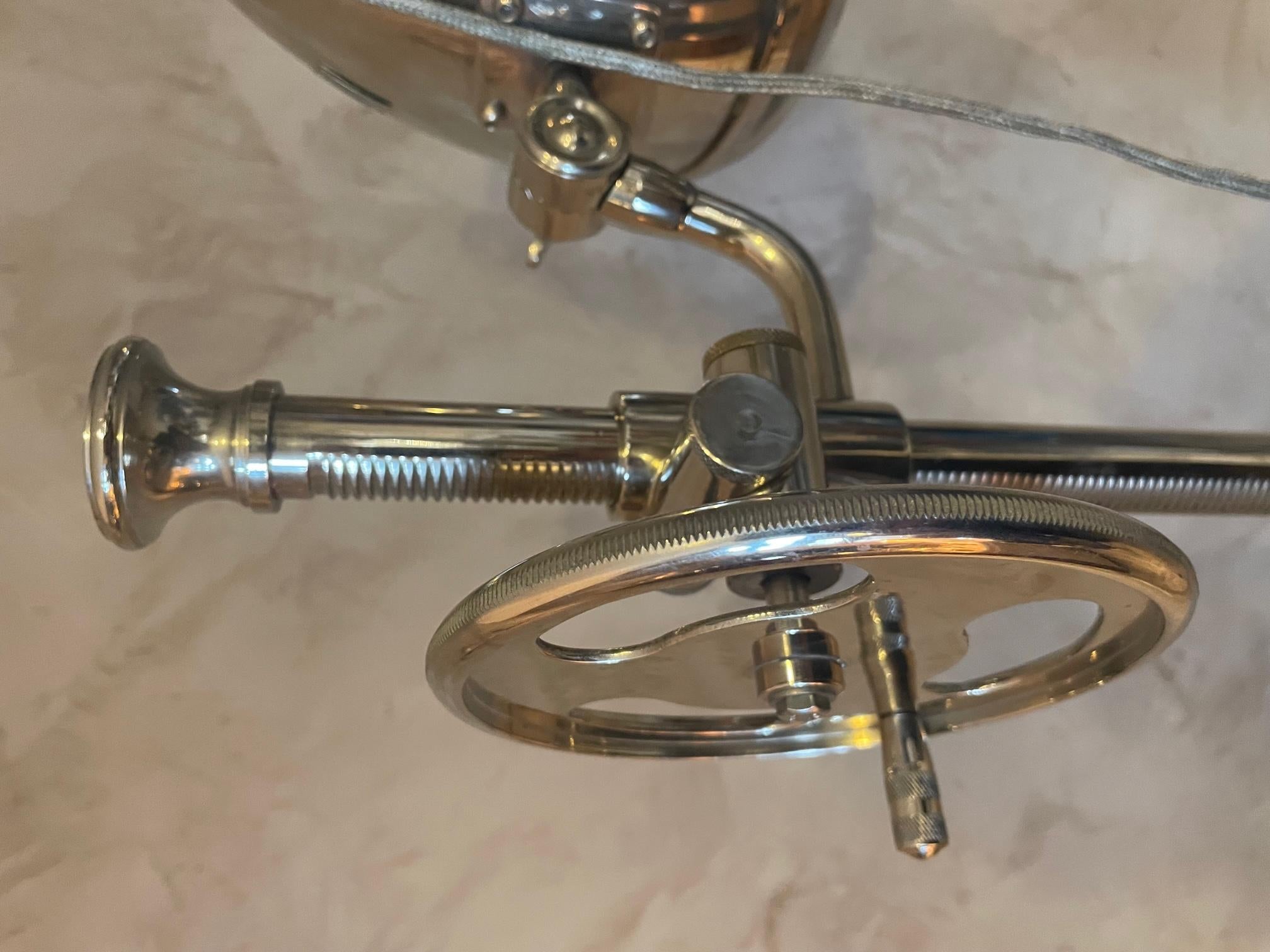 20th Century Chromed Metal Adjustable and Rolling Lamp Floor, 1950s 9