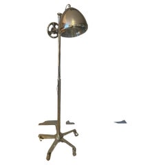 20th Century Chromed Metal Adjustable and Rolling Lamp Floor, 1950s