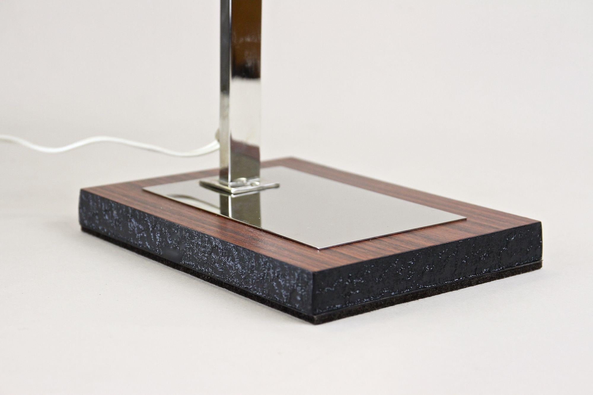 20th Century Chromed Table Lamp With Black Metal Lamp Shade, AT circa 1950 For Sale 7