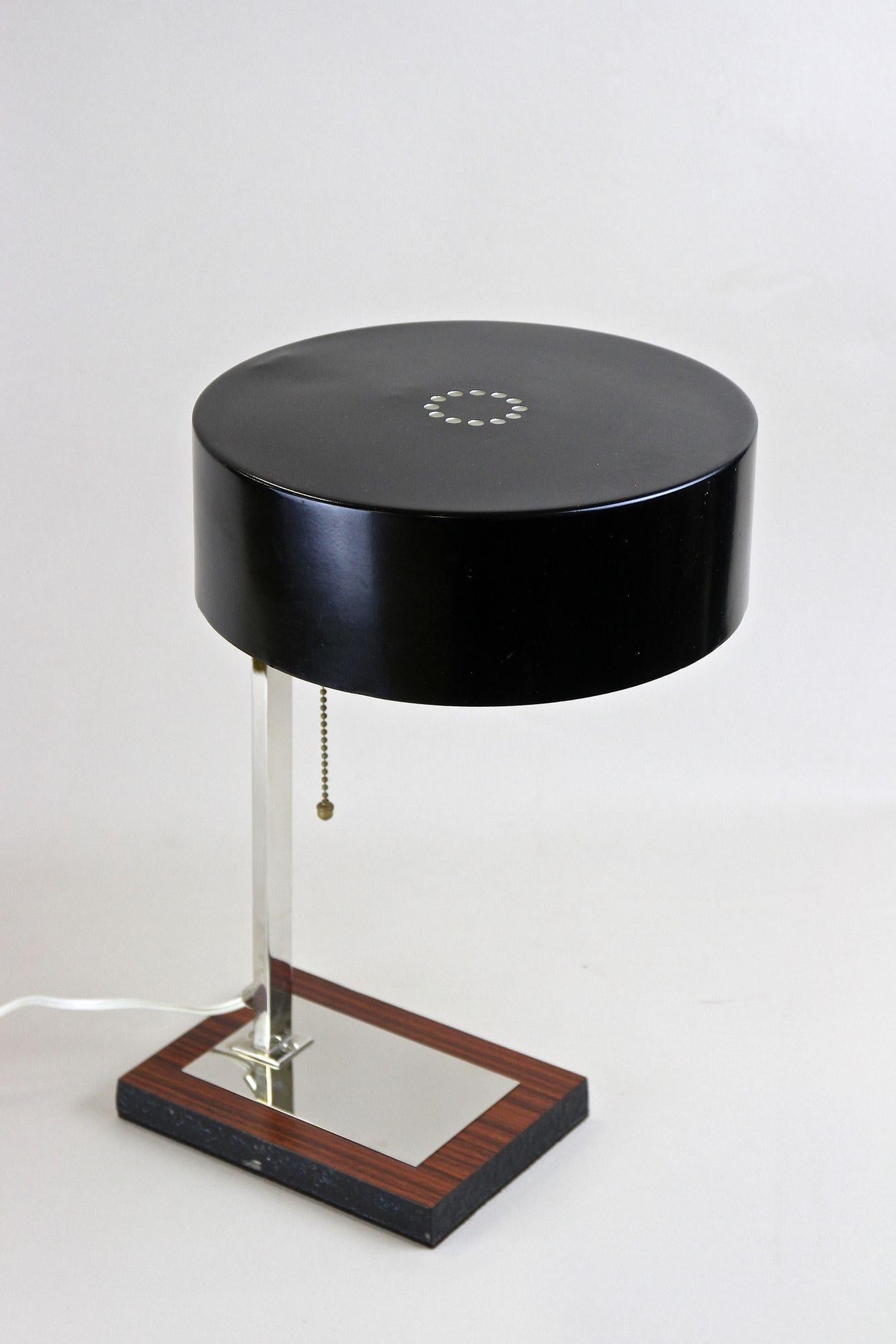 20th Century Chromed Table Lamp With Black Metal Lamp Shade, AT circa 1950 For Sale 16