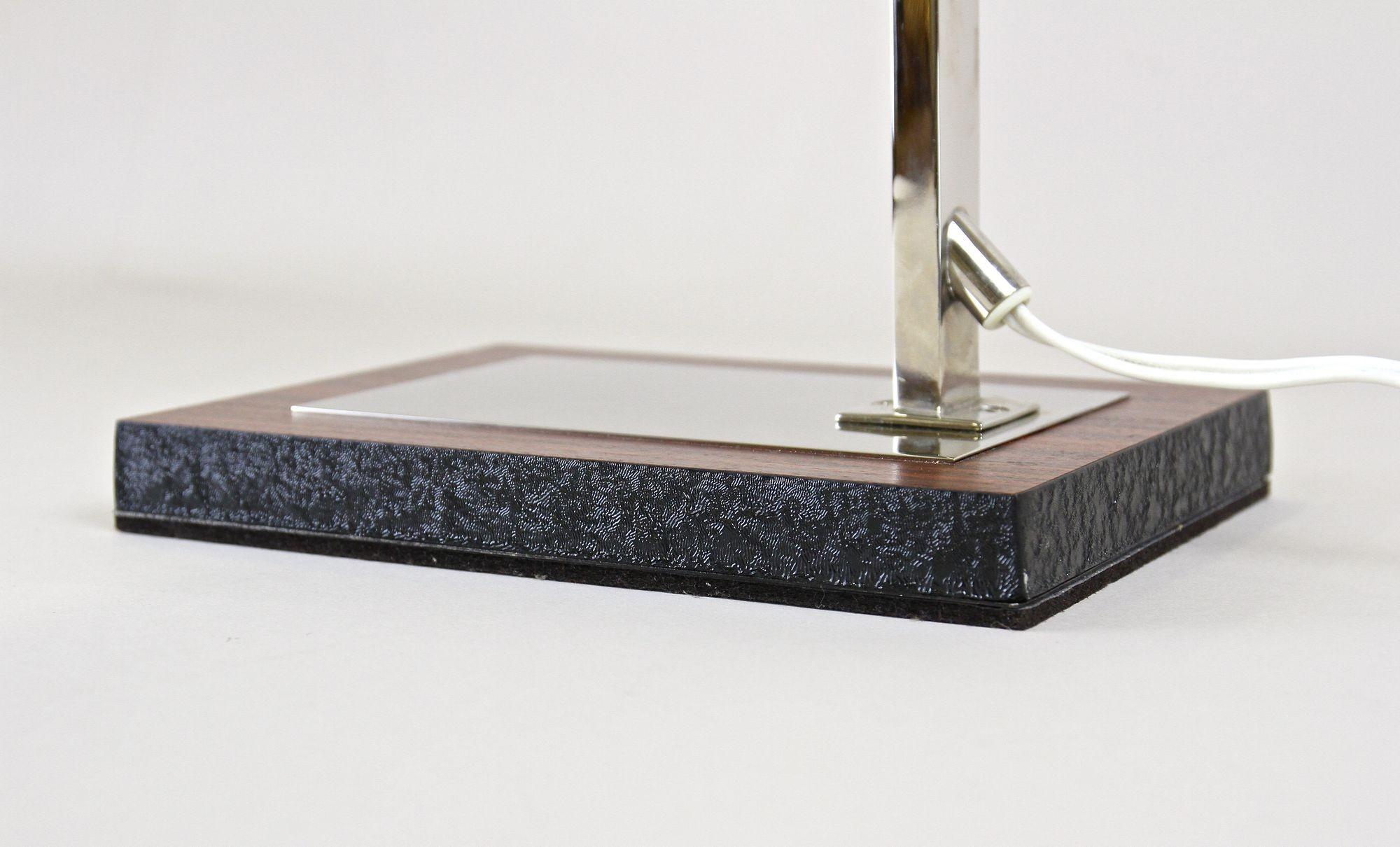 20th Century Chromed Table Lamp With Black Metal Lamp Shade, AT circa 1950 For Sale 3