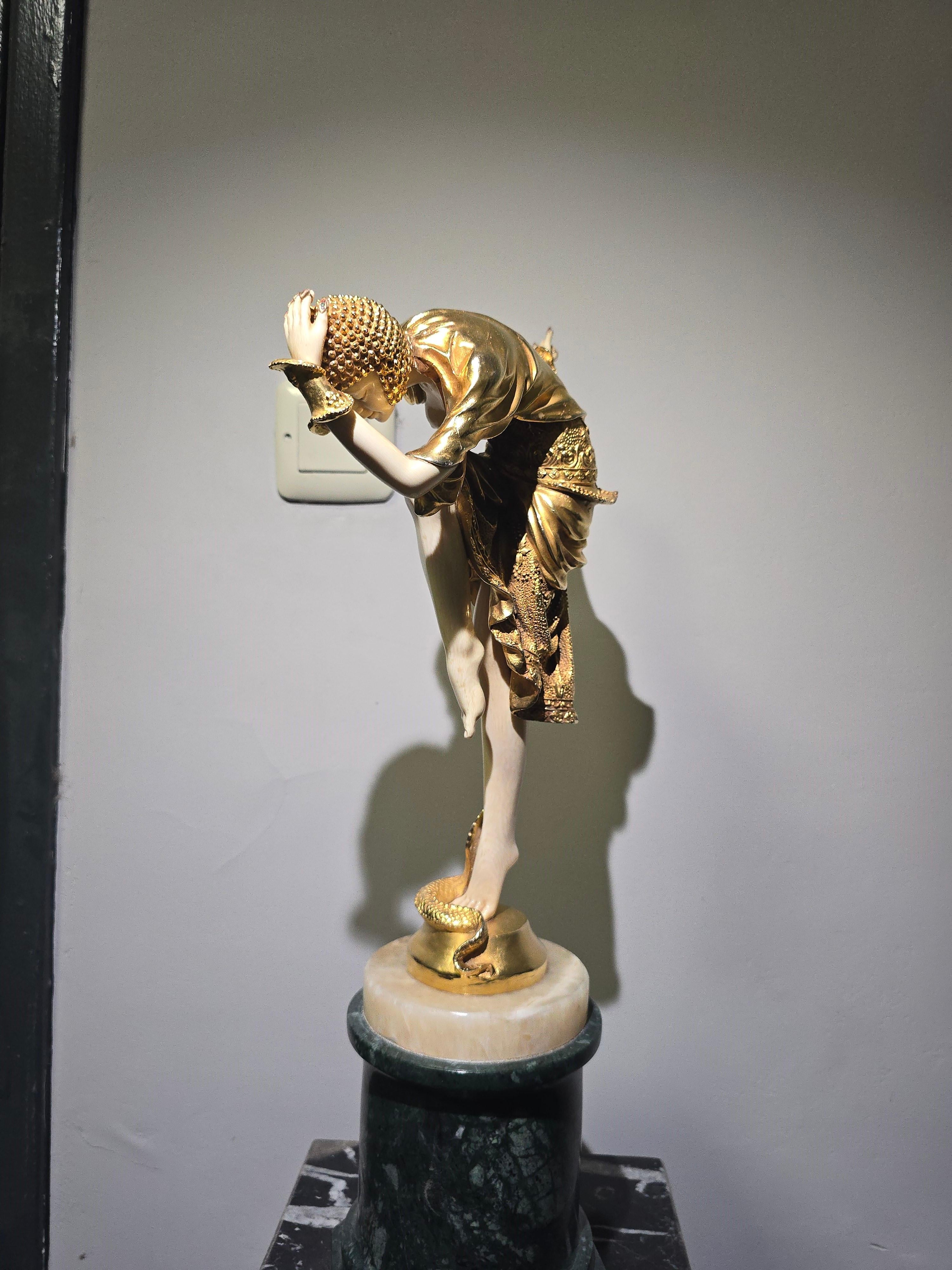 20th-Century Chryselephantine Sculpture by J.R. Colinet For Sale 3