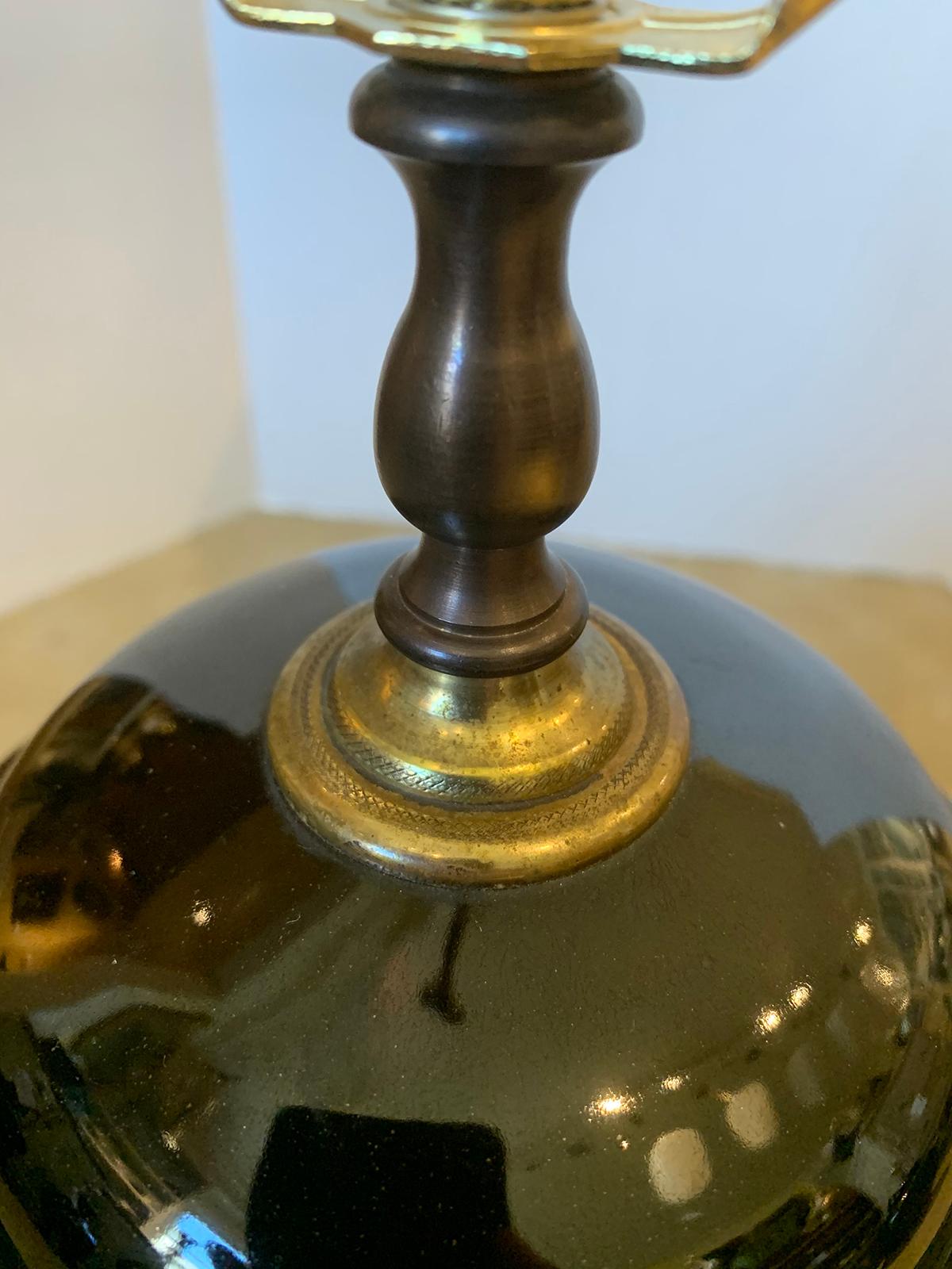 20th Century circa 1930s Chinese Black Mirror Porcelain Ginger Jar as Lamp 2