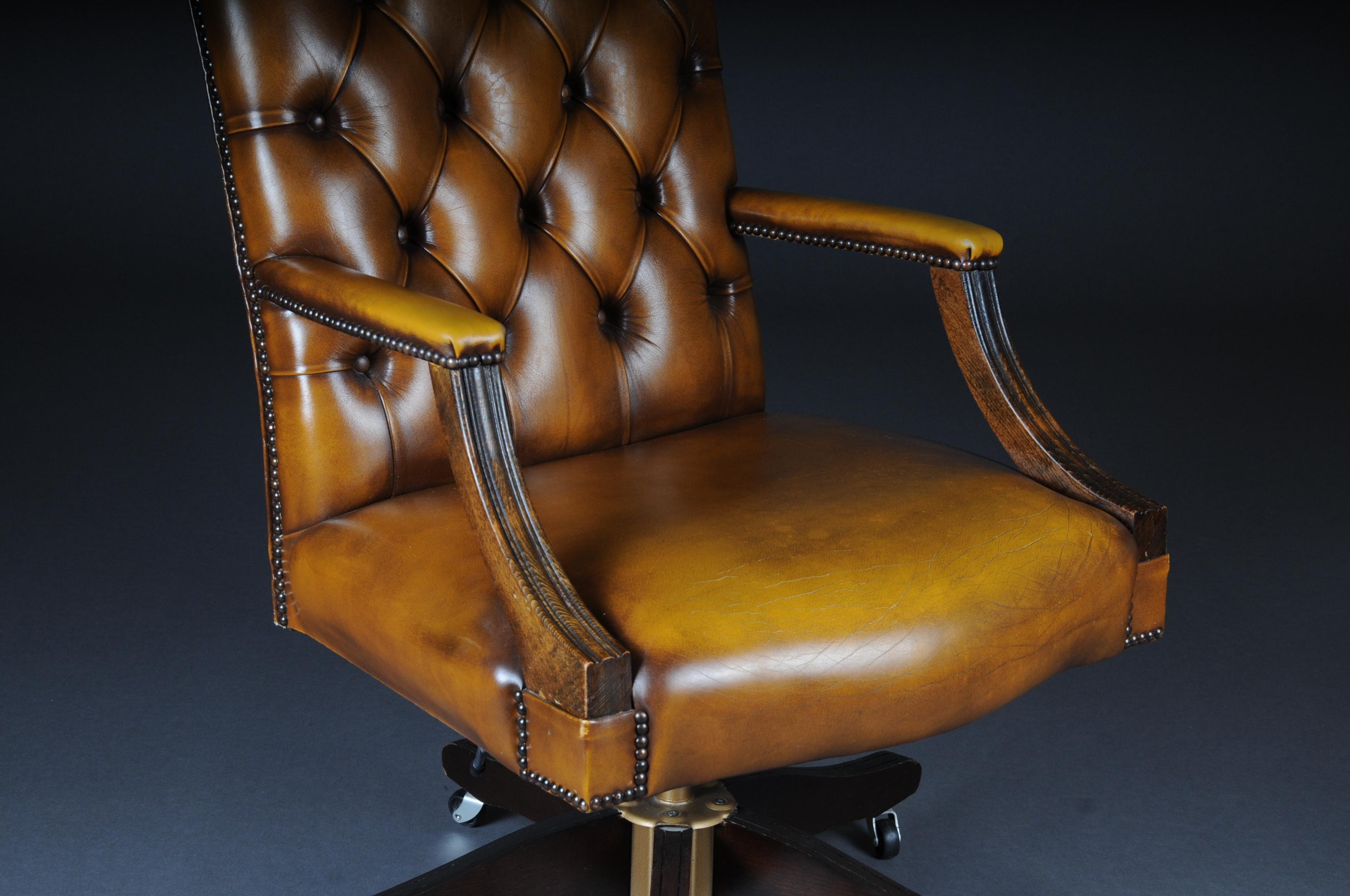 British 20th Century Classic English Armchair / Leather Armchair