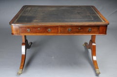 20th Century Classic English partner desk, solid wood with mahogany, Victorian.
