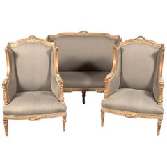 Vintage 20th Century Classic Seating Set of Three Pieces in the Louis XVI Style