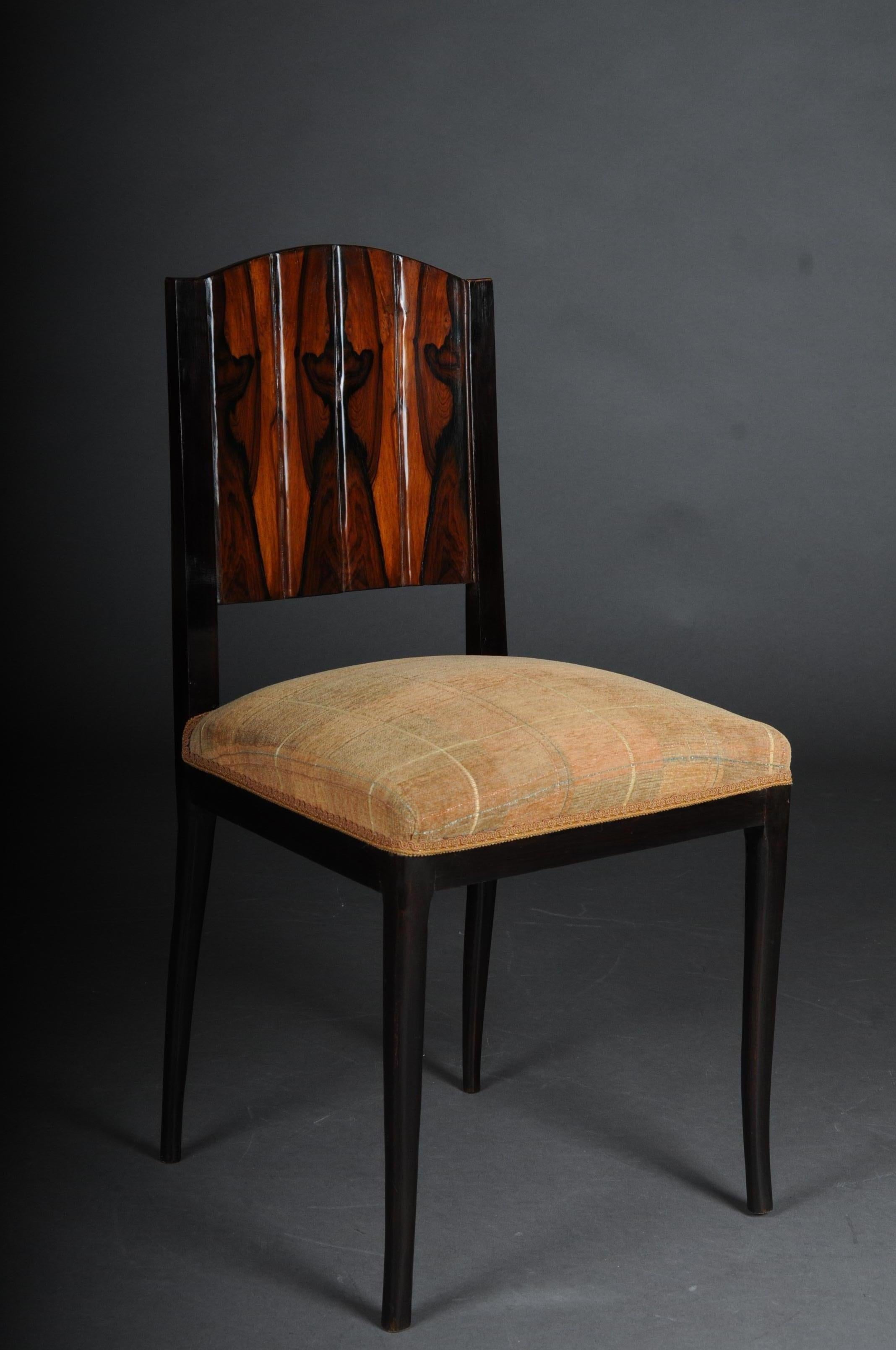 20th Century Classic Satz von 4 Stühlen im Art Deco Stil (Ebonisiert) im Angebot