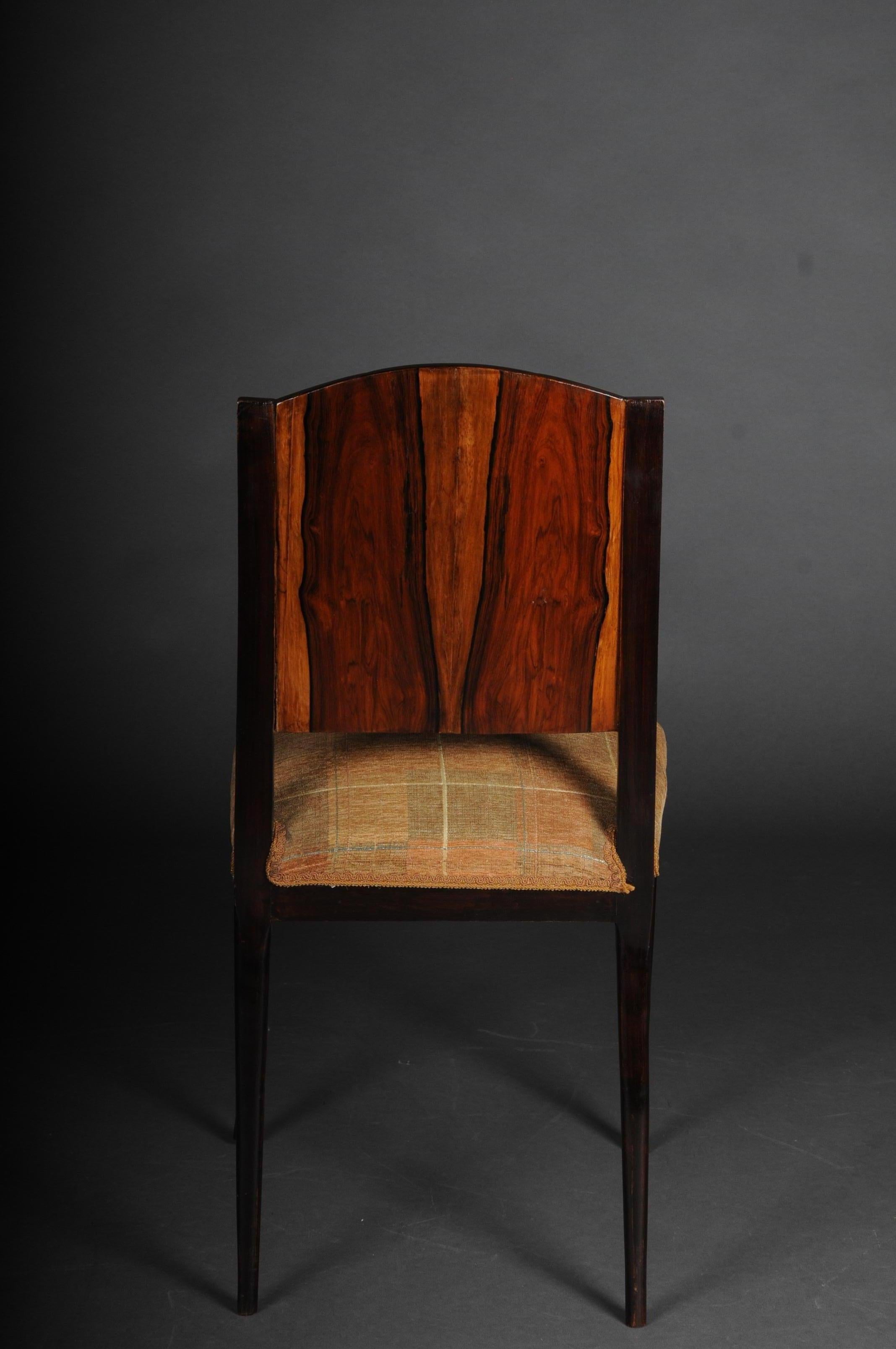 Tessuto Set di 4 sedie classiche del XX secolo in stile Art Déco in vendita