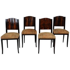 Vintage 20th Century Classic Set of 4 Chairs in Art Deco Style