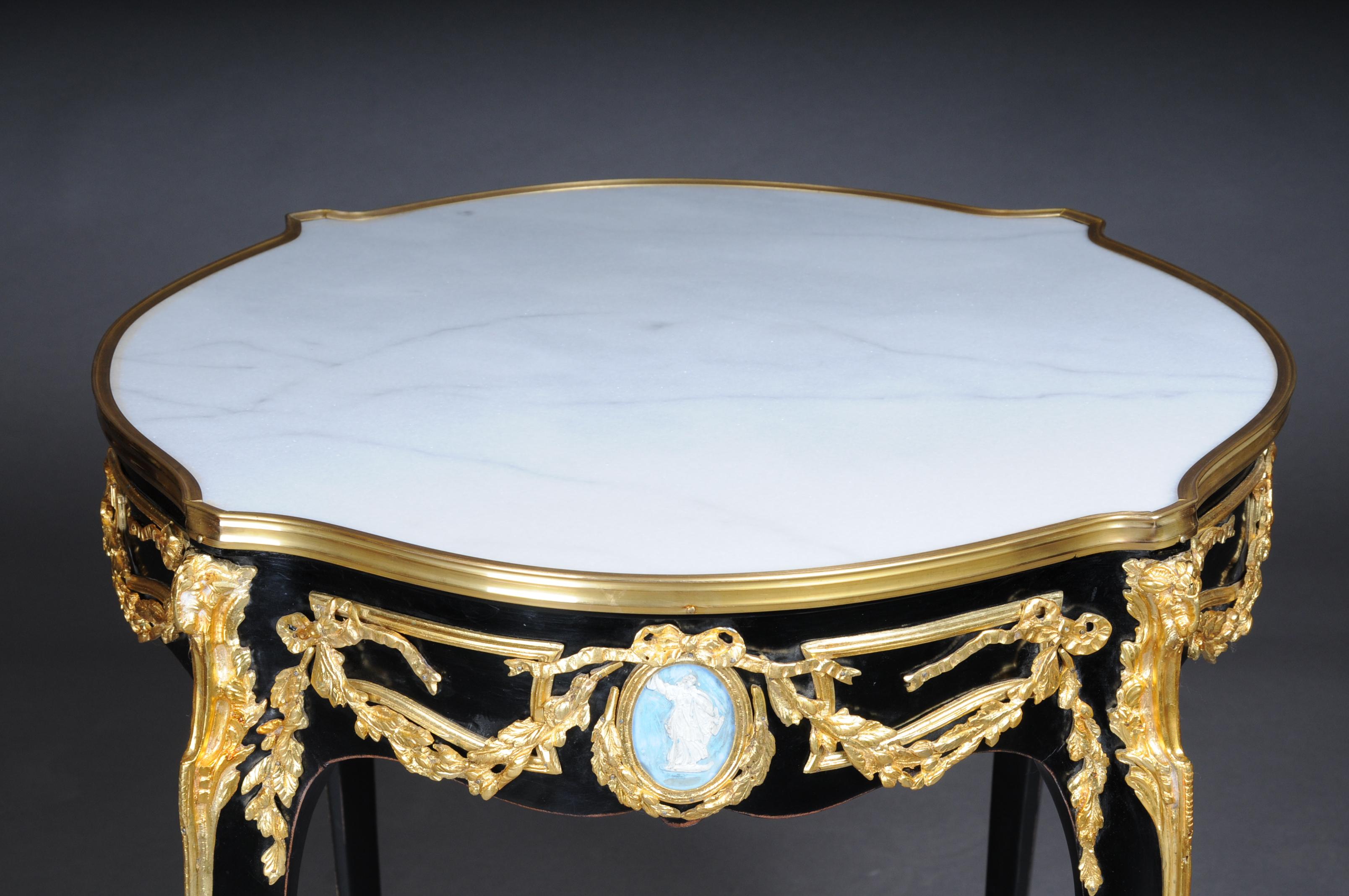 20th Century Classic Side Table, Gilt Bronze, Black, Louis XV In Good Condition For Sale In Berlin, DE