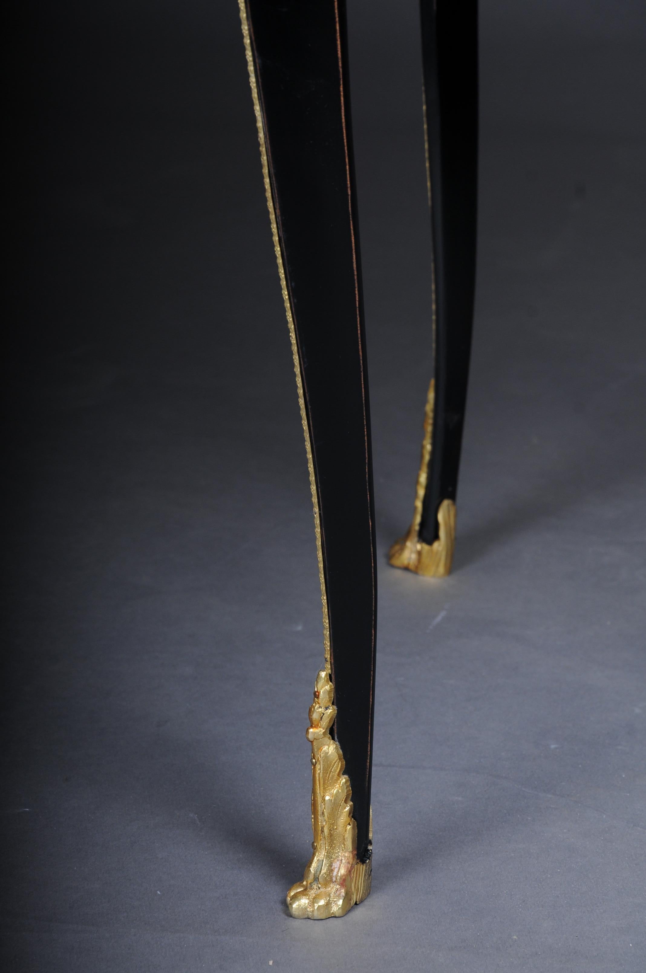 20th Century Classic Side Table, Gilt Bronze, Black, Louis XV For Sale 2