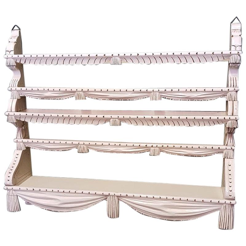 20th Century Classic Wooden Plate Rack for on the Wall, in Louis XVI Style