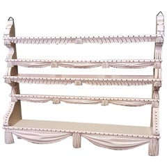 Vintage 20th Century Classic Wooden Plate Rack for on the Wall, in Louis XVI Style