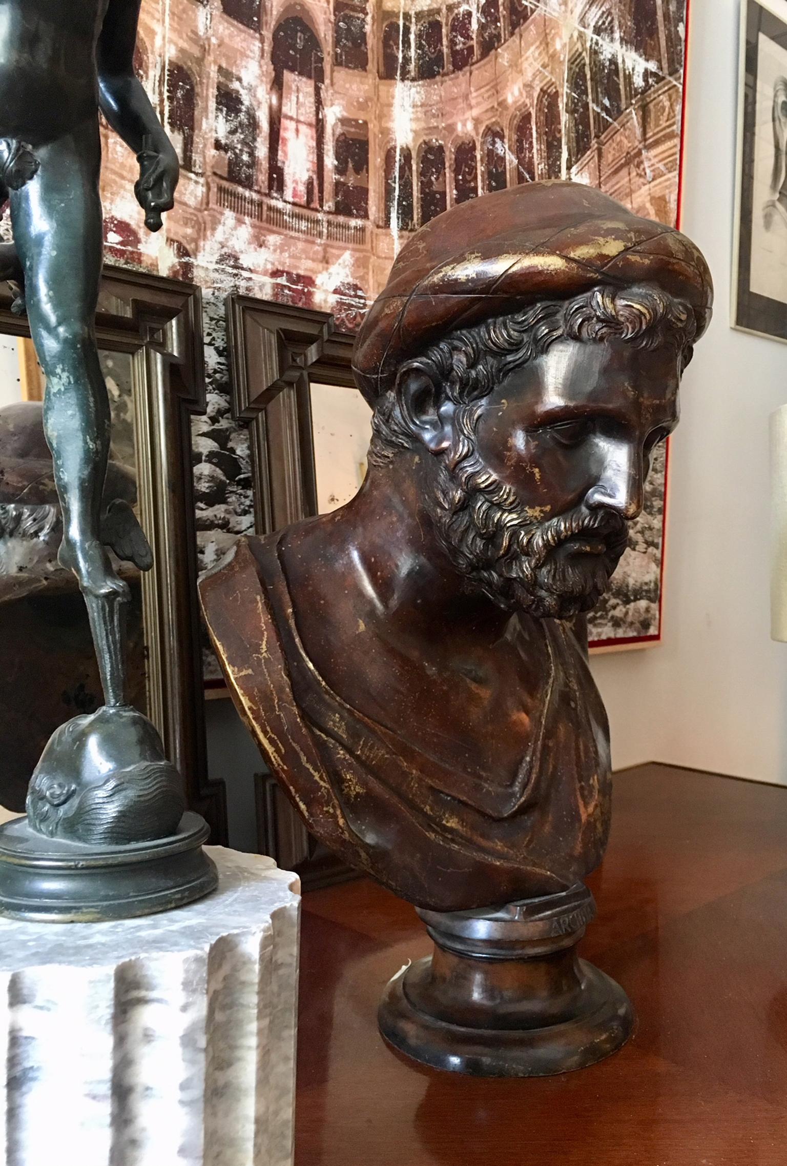 19th Century  Bronze  Bust Representing Pythagoras by Fonderia Chiurazzi 4