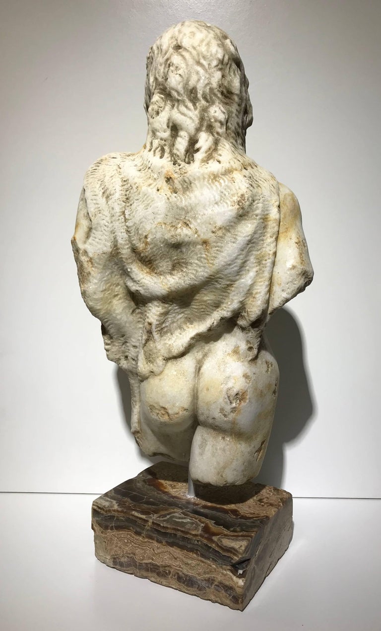 20th Century Classical Roman Marble Sculpture of Emperor Commodus as Hercules at 1stDibs