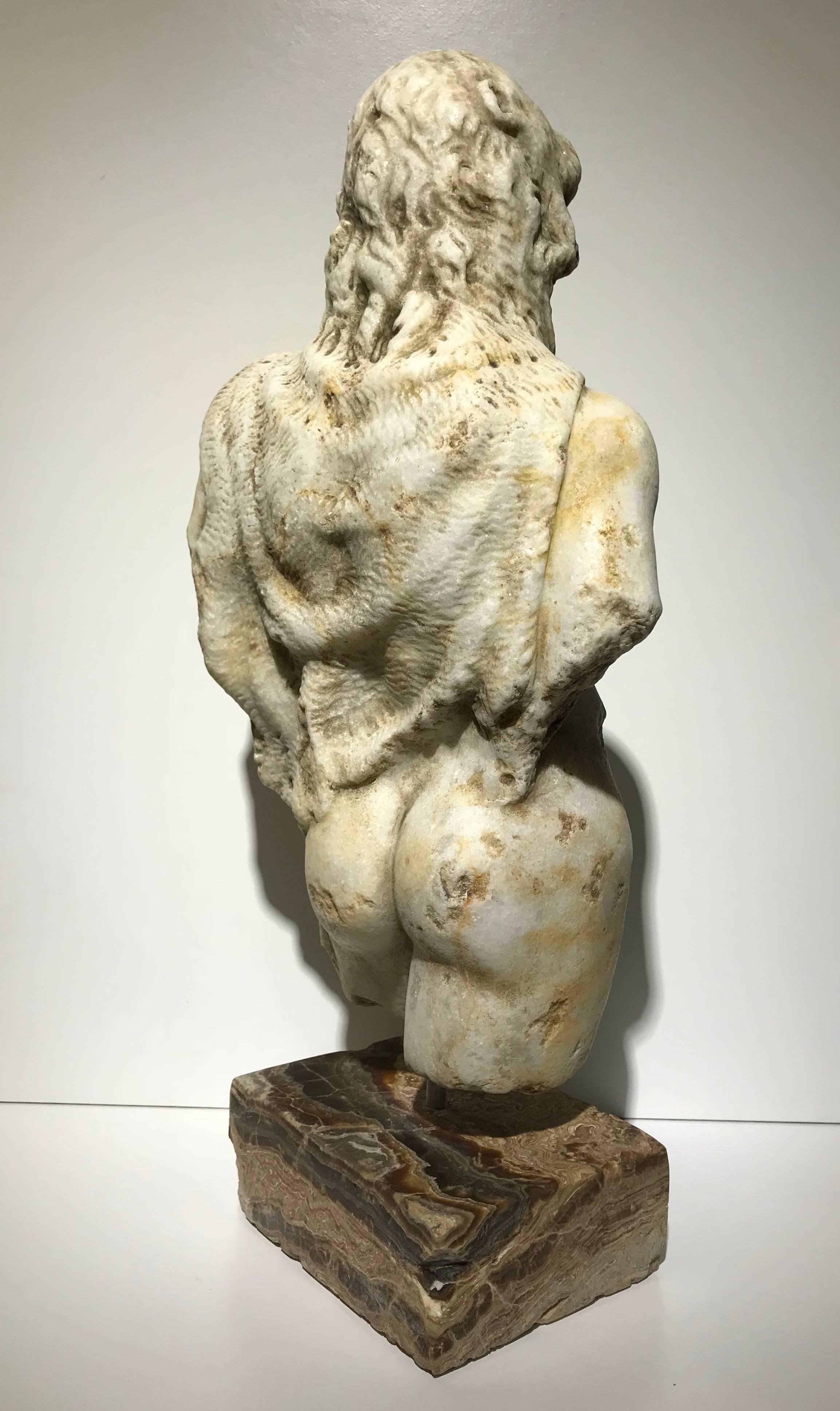 20th Century Classical Roman Marble Sculpture of Emperor Commodus as Hercules 4