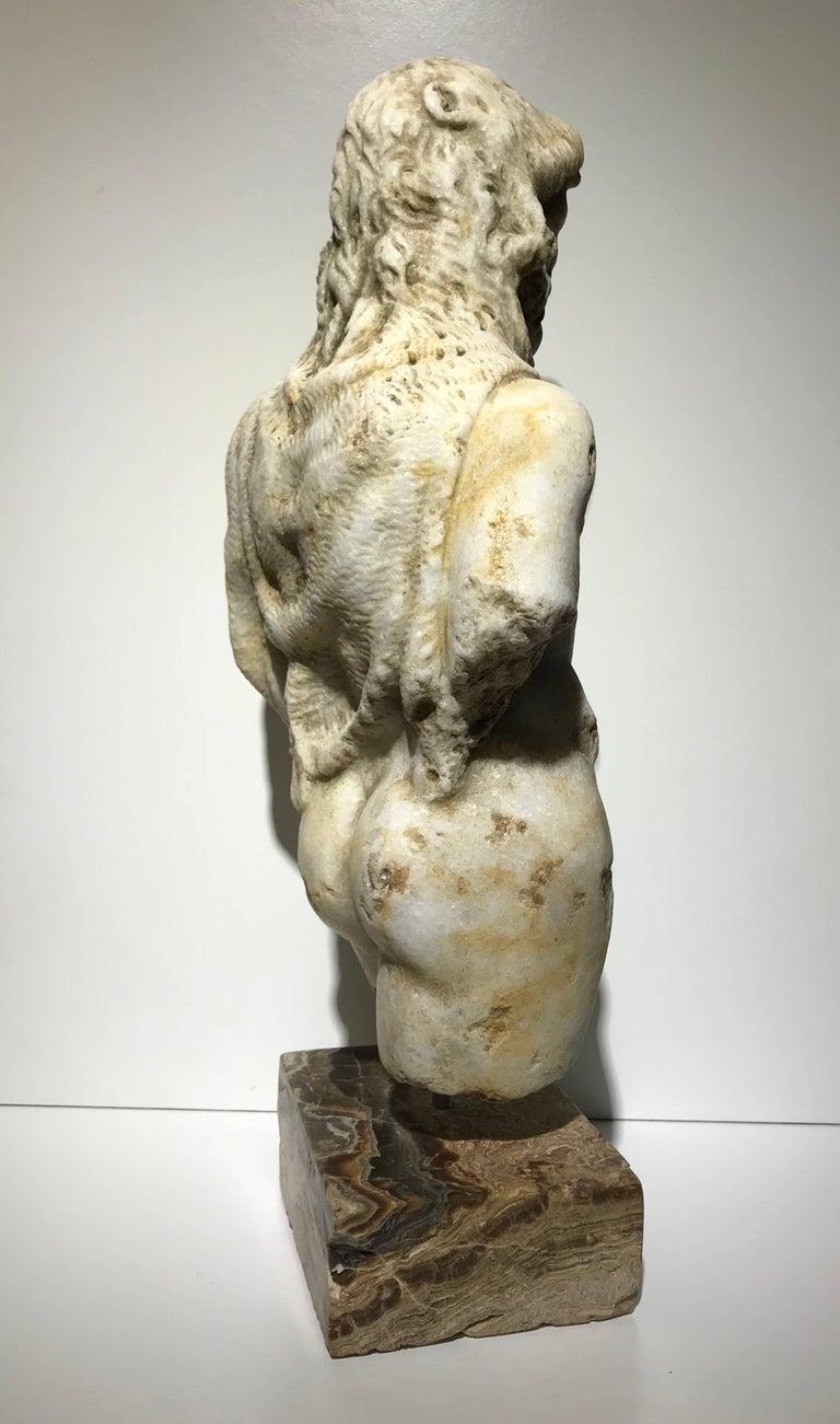 20th Century Classical Roman Marble Sculpture of Emperor Commodus as Hercules at 1stDibs