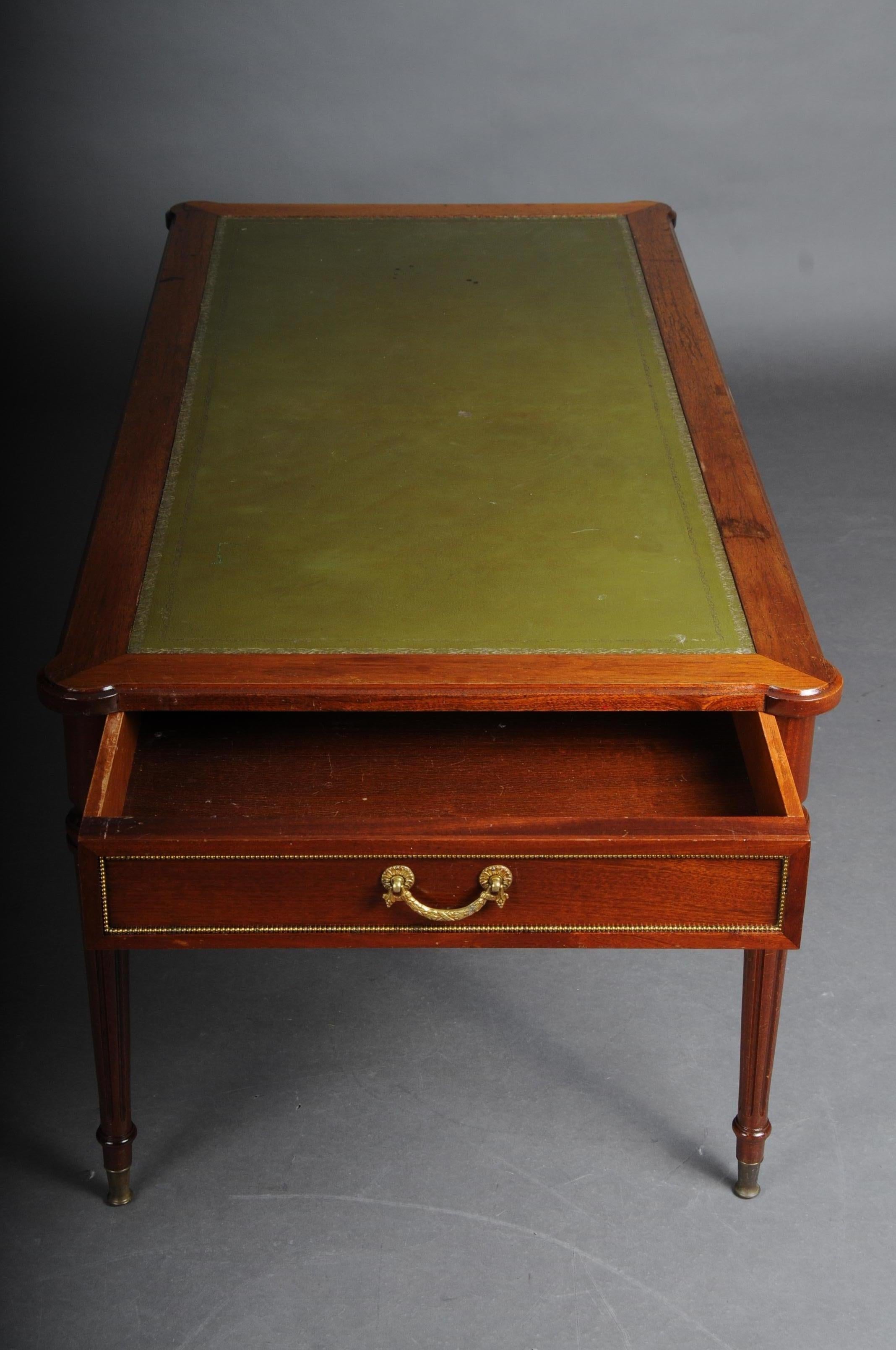 20th Century Classicist English Coffee Table Leather Top 5