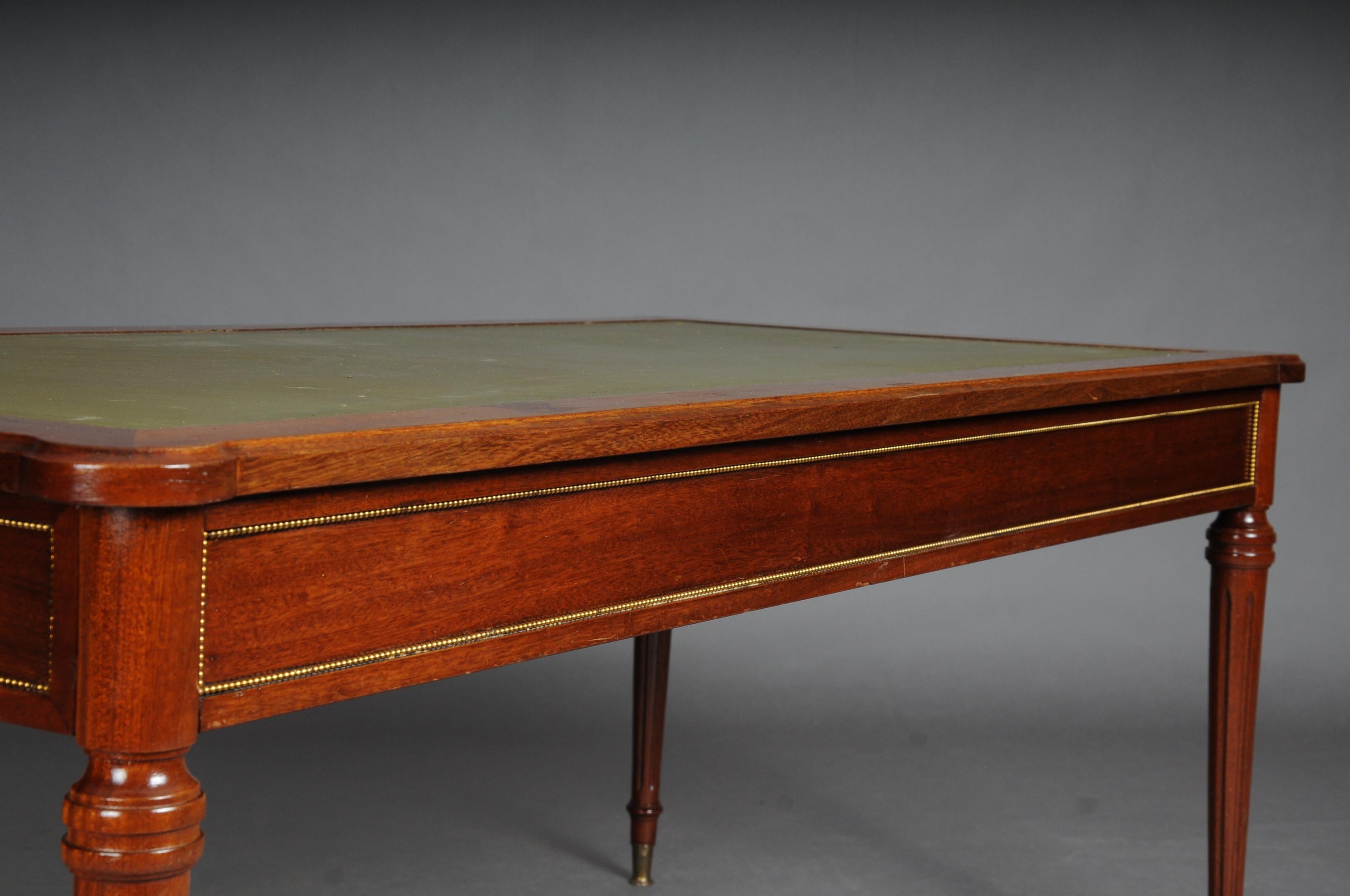 20th Century Classicist English Coffee Table Leather Top 8