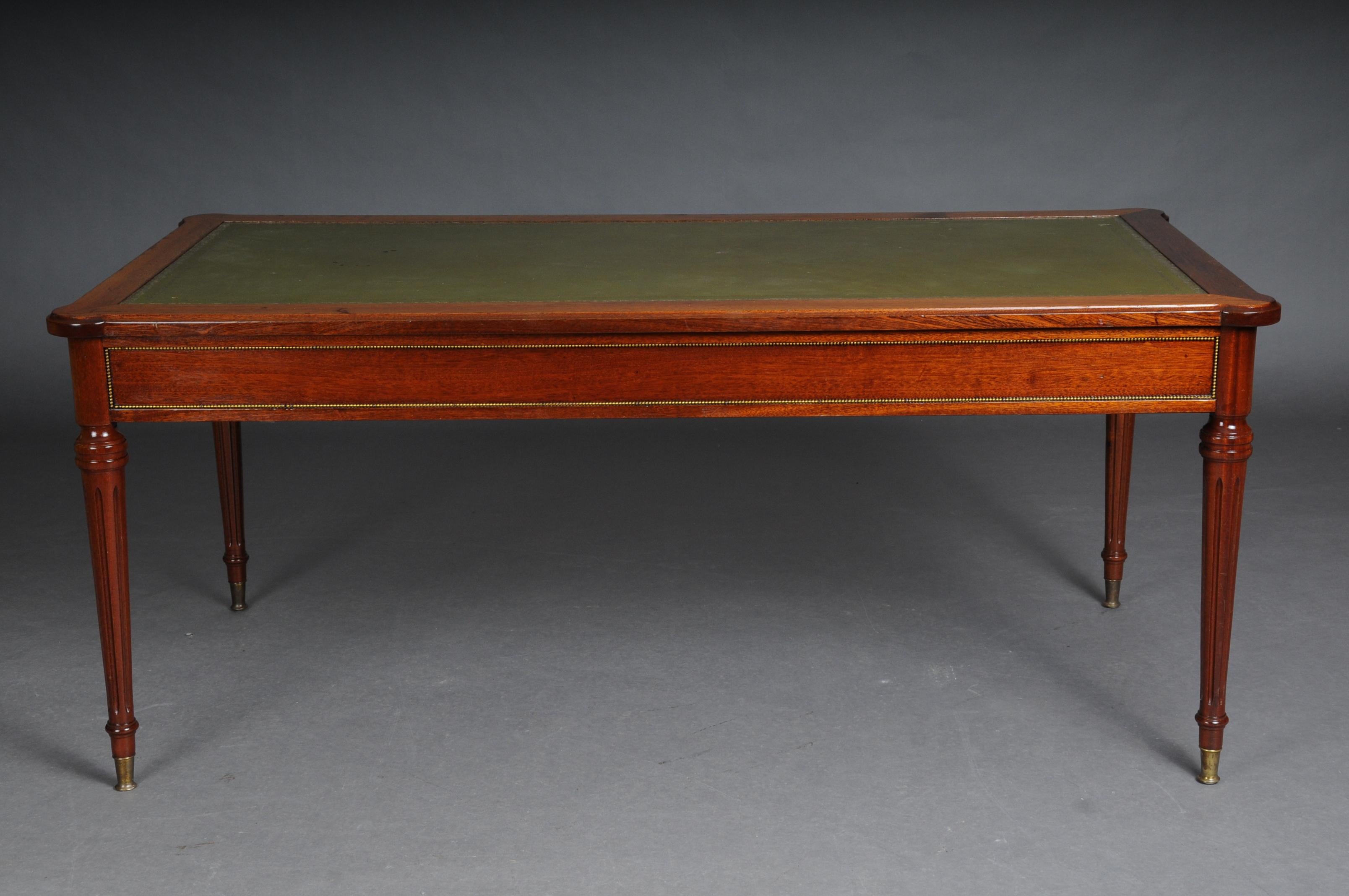 20th Century Classicist English Coffee Table Leather Top 2