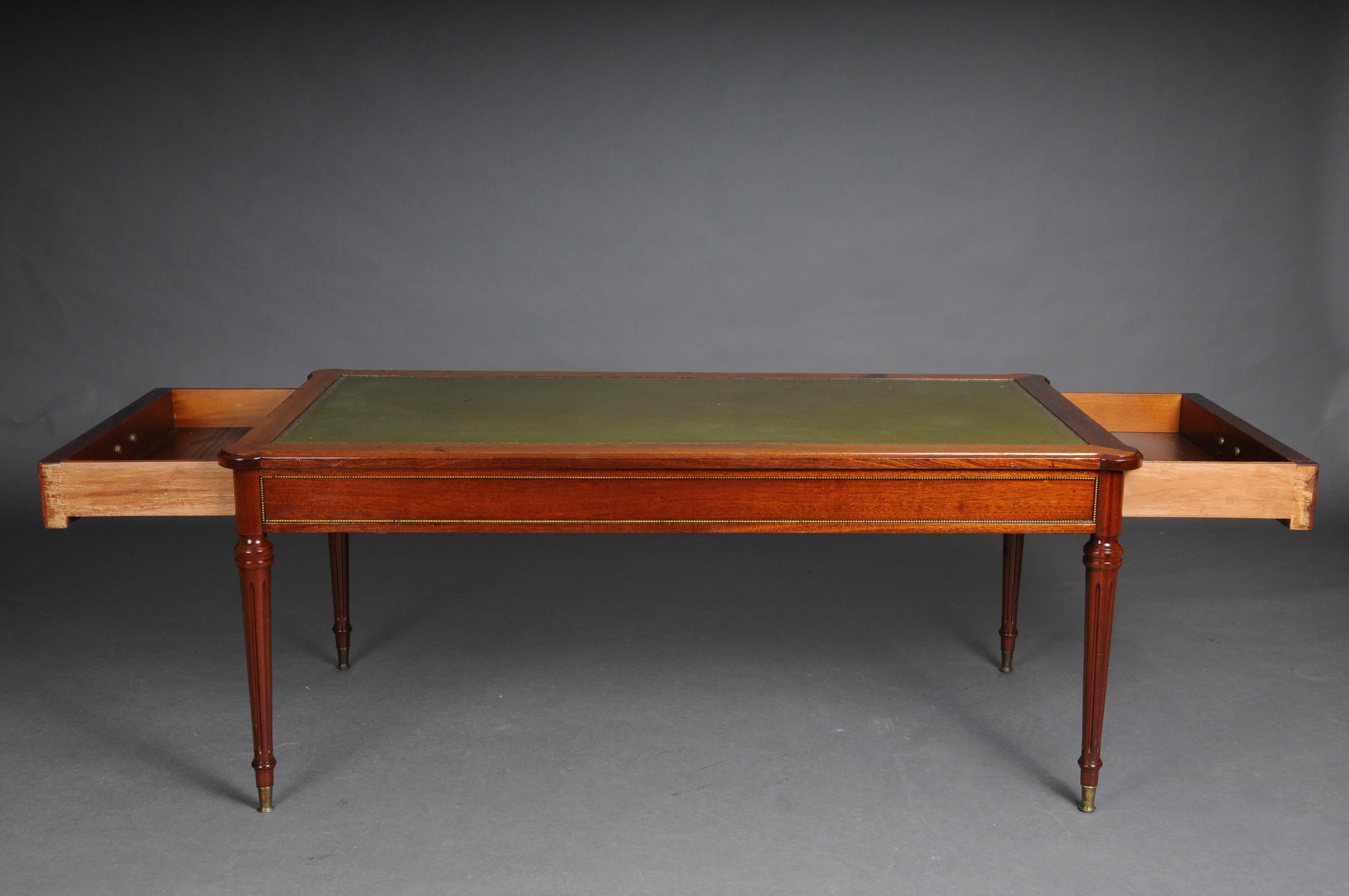 20th Century Classicist English Coffee Table Leather Top 3