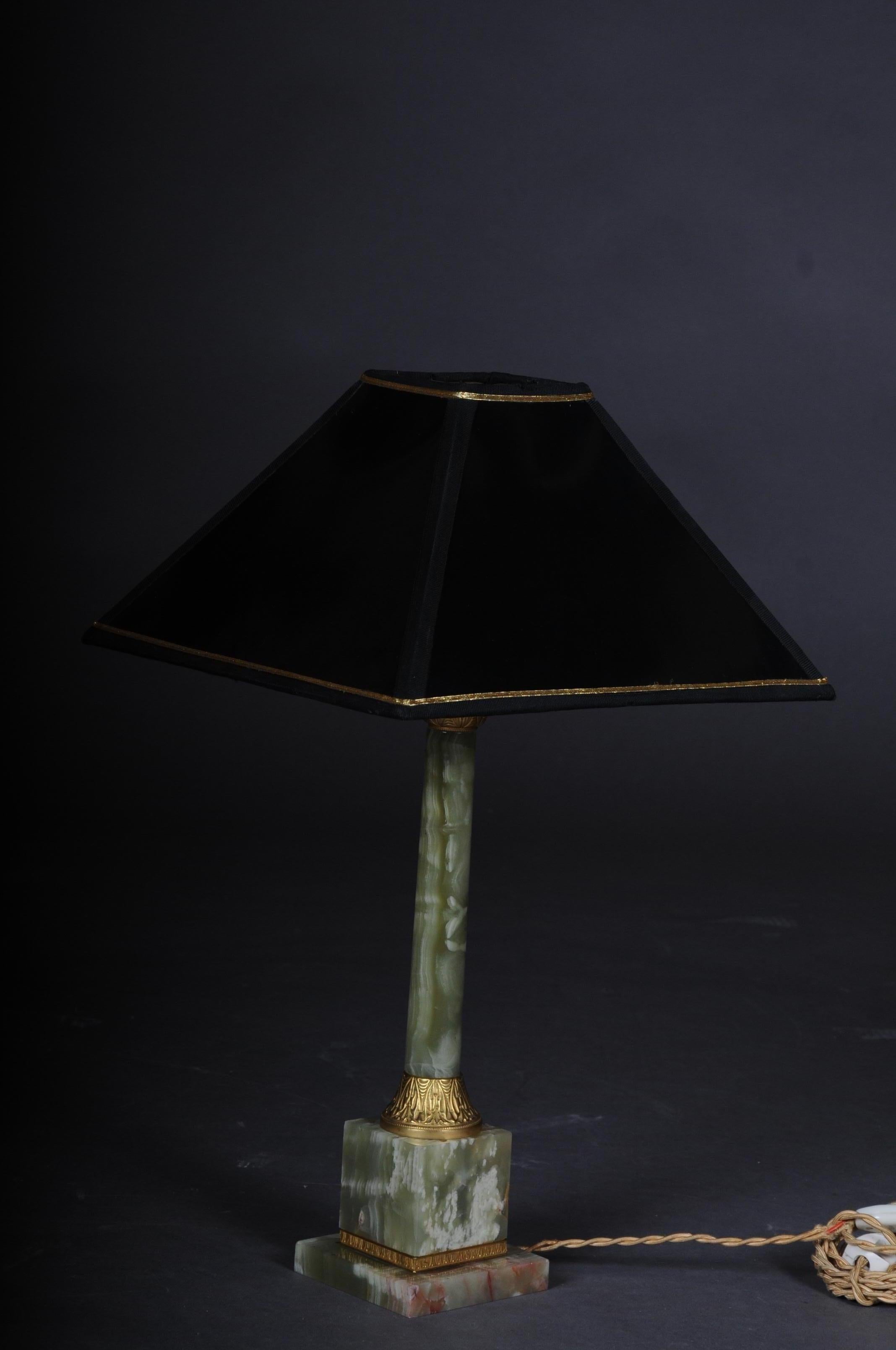20th Century Classicist Onyx Table Lamp with Brass For Sale 6