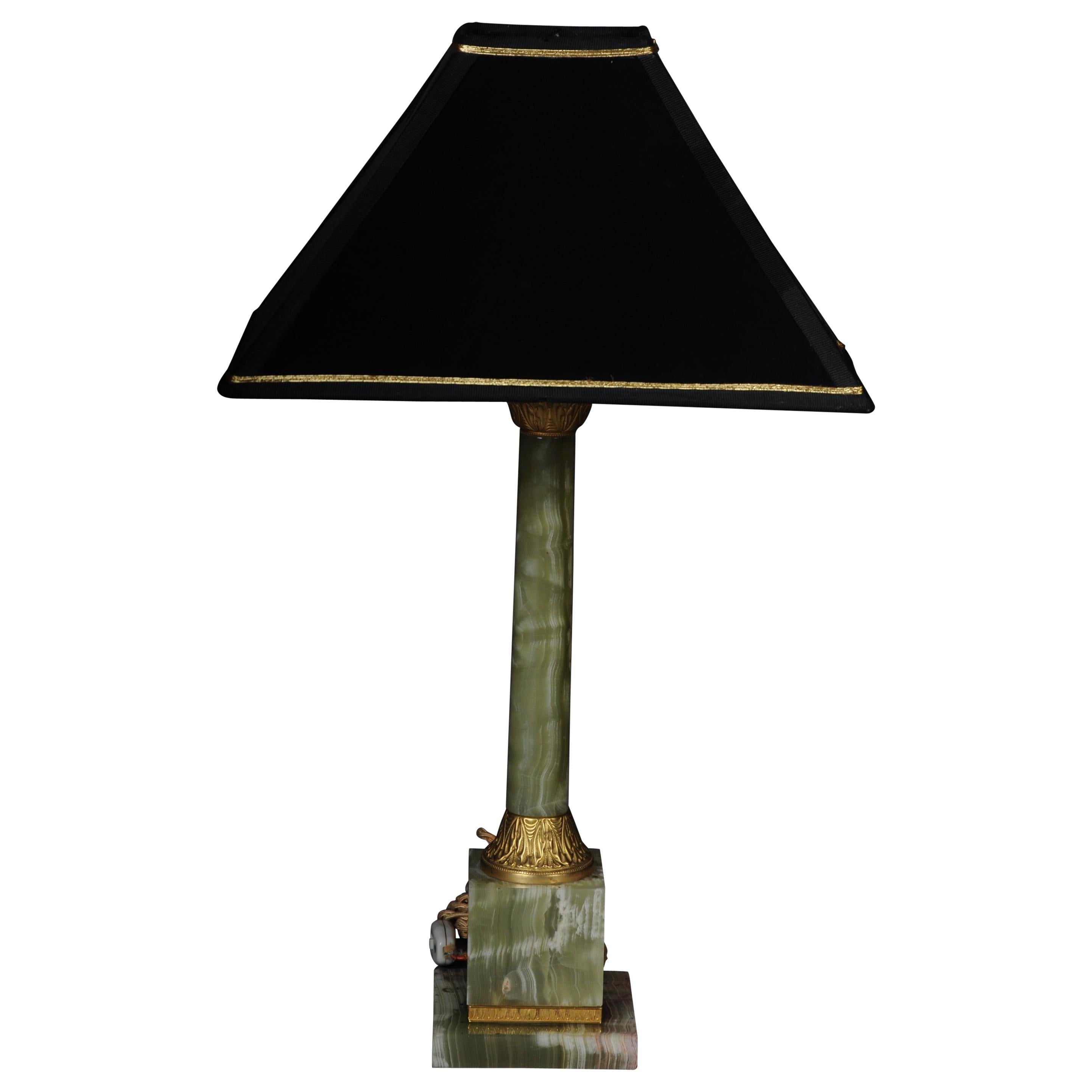 lampe de table classique du 20ème siècle en onyx avec laiton