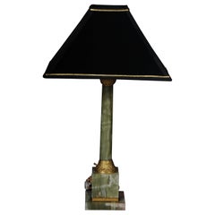 Vintage 20th Century Classicist Onyx Table Lamp with Brass