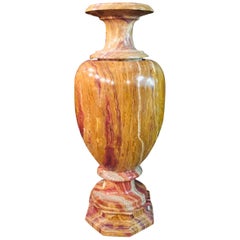 20th Century Classicist Style in Red-Onyx Marble Crater Vase