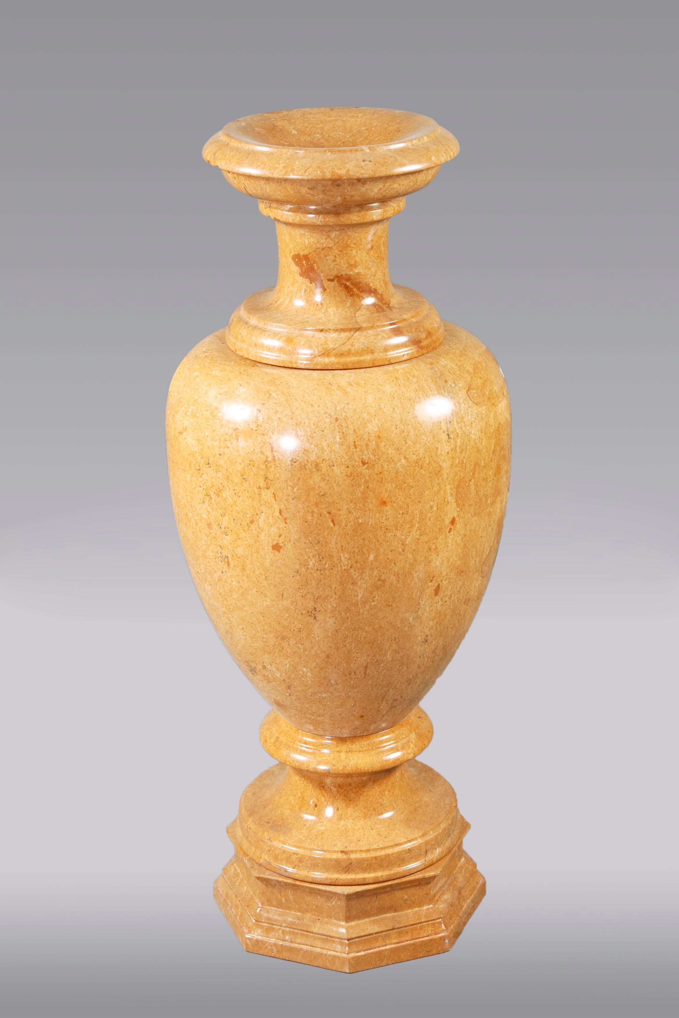 Neoclassical 20th Century Classicist Style Marble Crater Vase For Sale