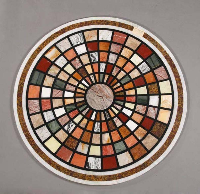 Neoclassical 20th Century Classicist Style Pietra Dura Table Platter/Top For Sale