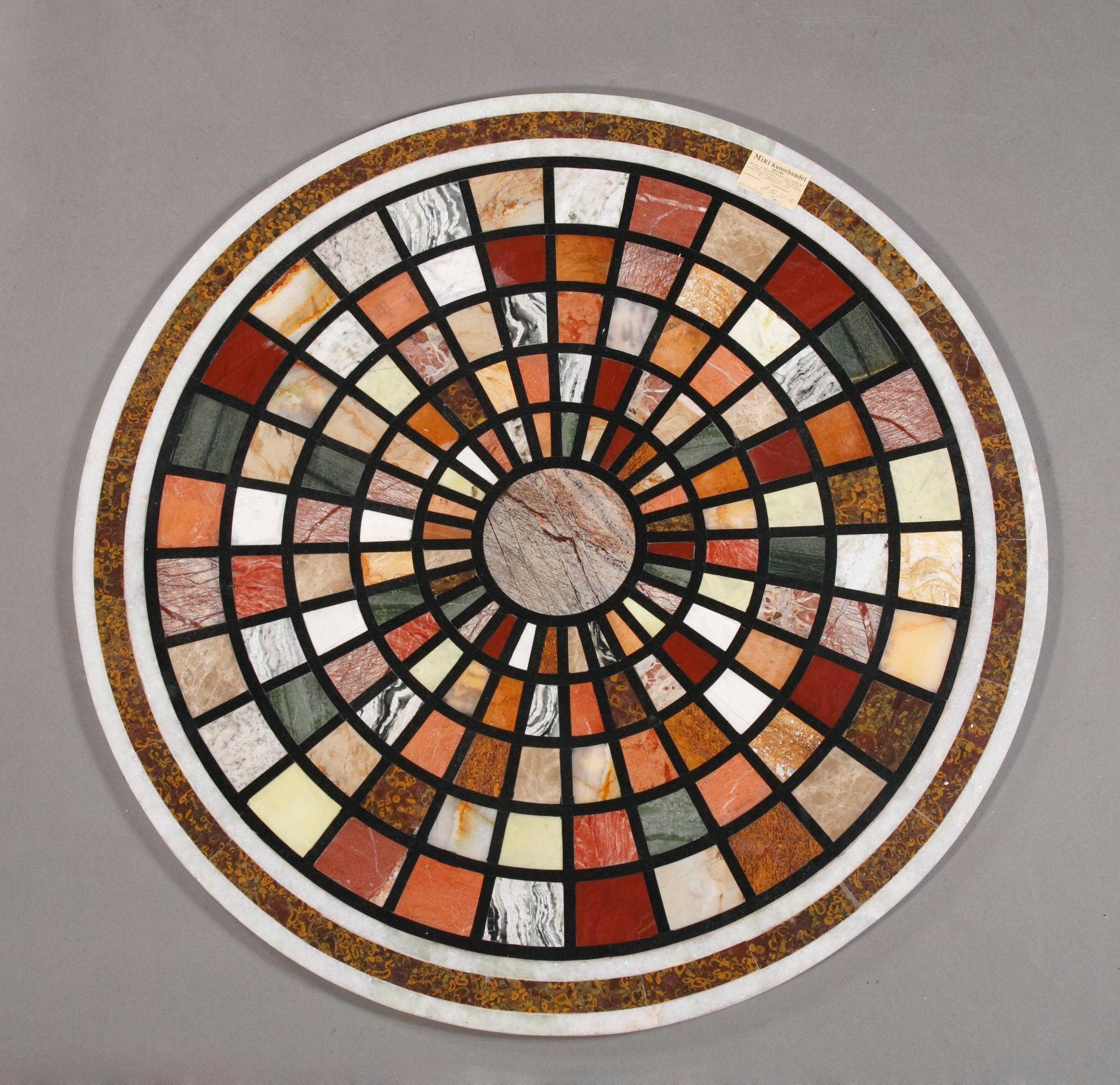 Marble 20th Century Classicist Style Pietra Dura Table Platter/Top For Sale