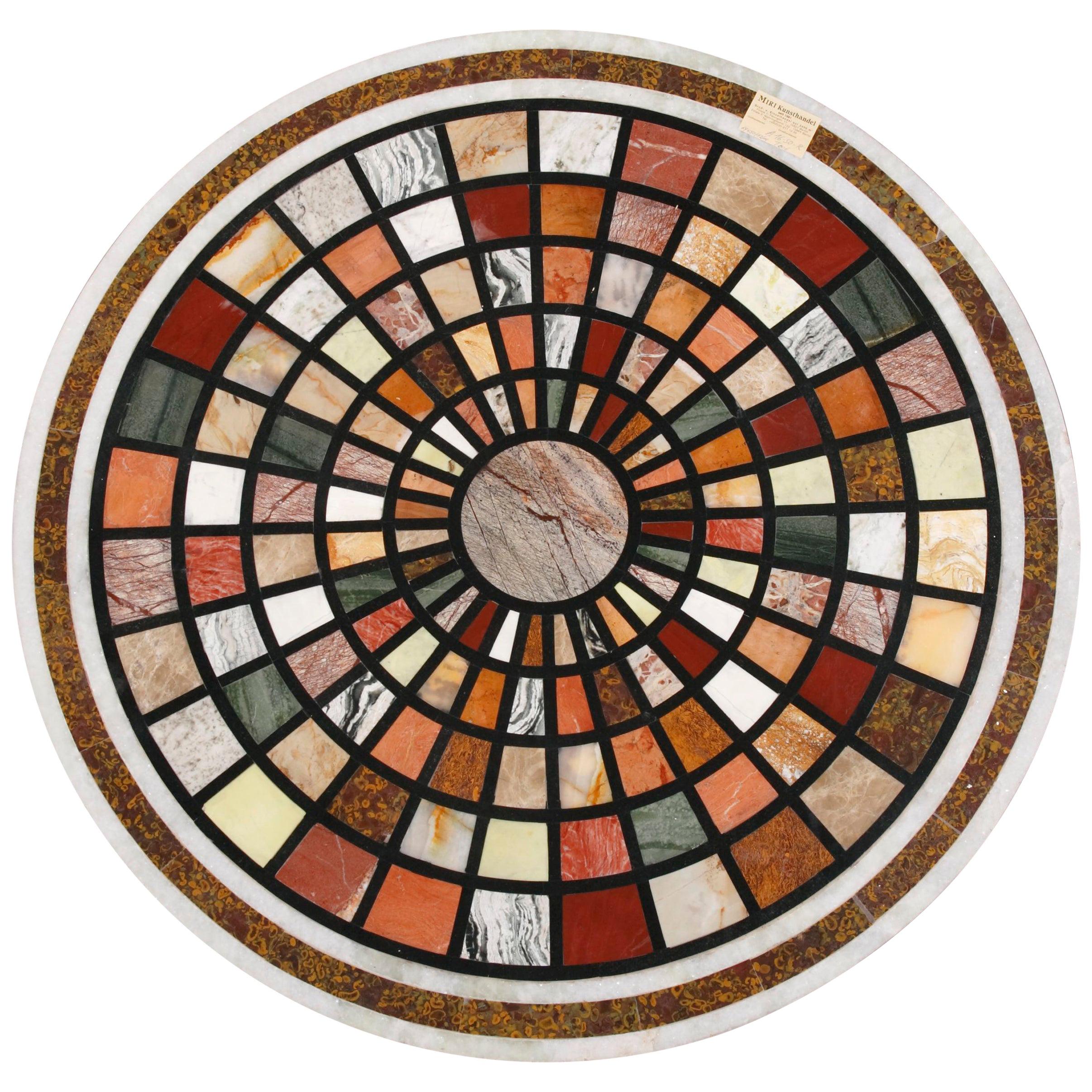 Klassischer Pietra Dura-Tischteller/Tischplatte im Stil des 20. Jahrhunderts